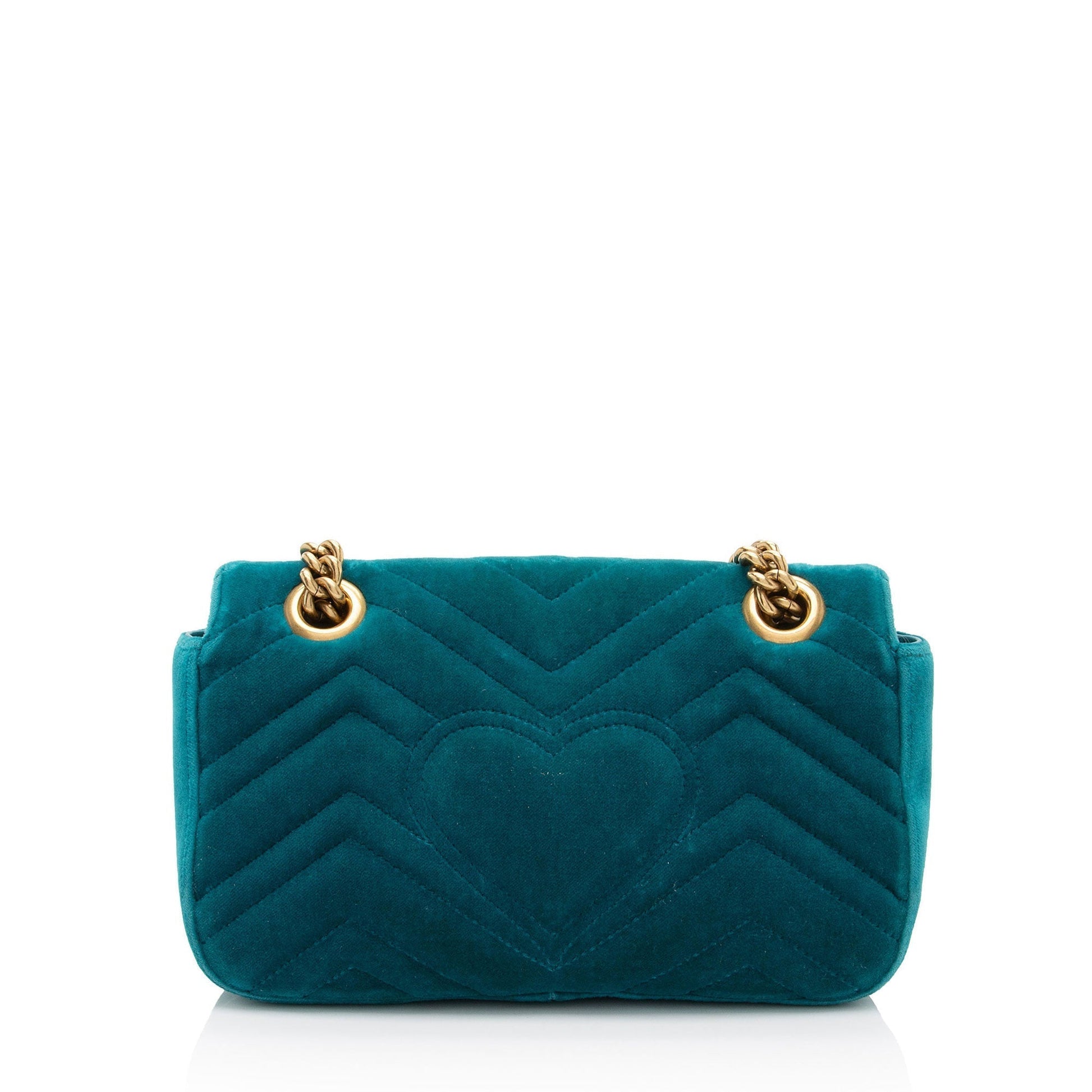 Gucci Velvet GG Marmont Flap Matelasse Leather Blue Mini Crossbody Bag