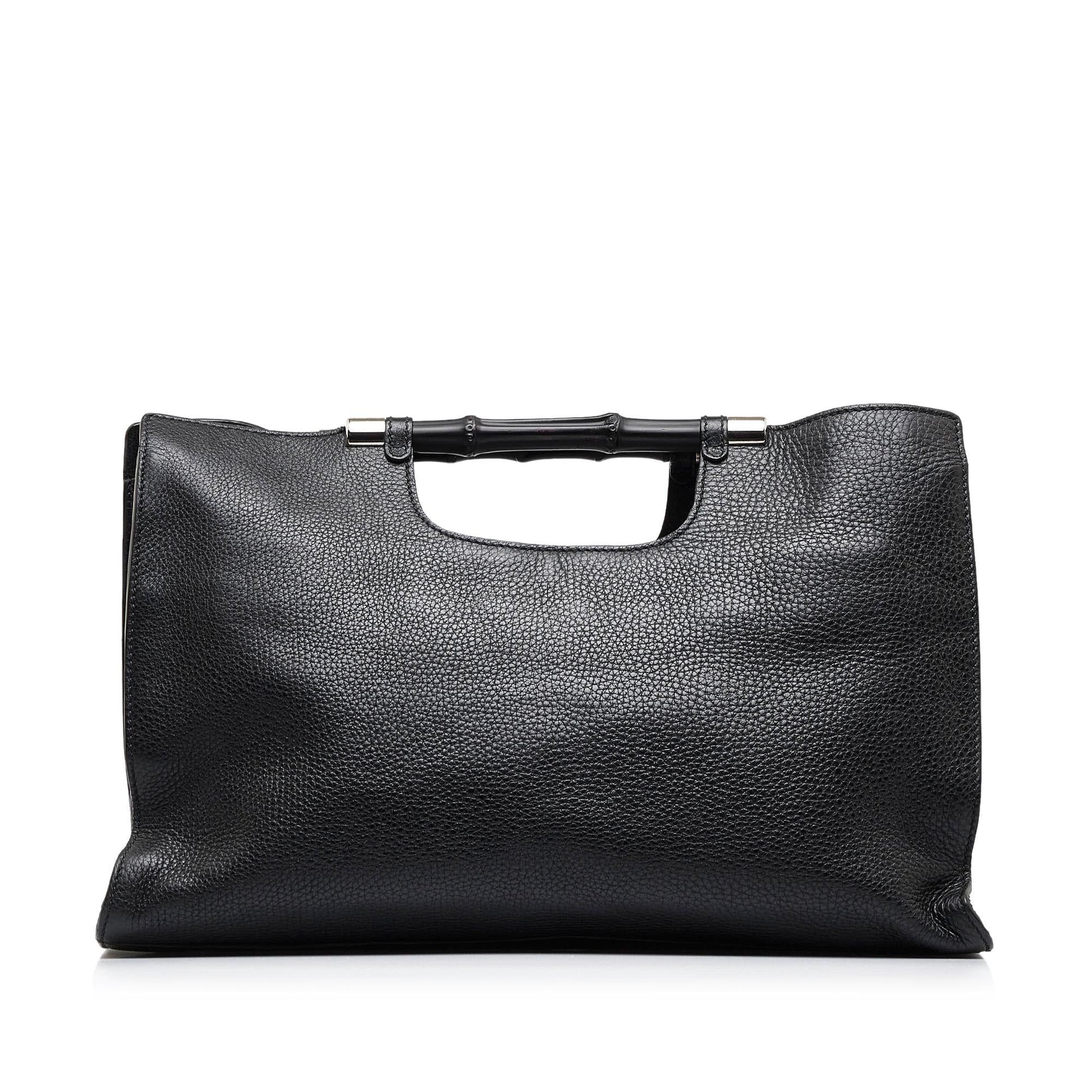 Gucci Bamboo Daily Shopper SHG-BuRj00 Calf Black Medium Satchel Bag