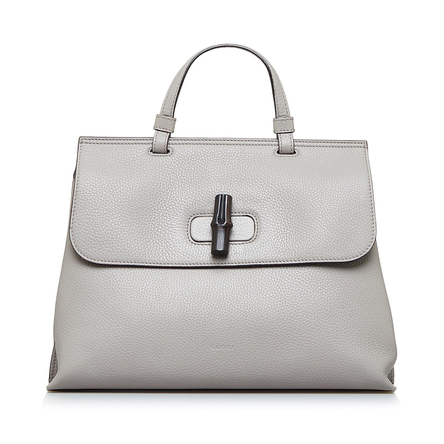 Gucci Bamboo Daily SHG-CnxlUG Calf Grey Medium Satchel Bag