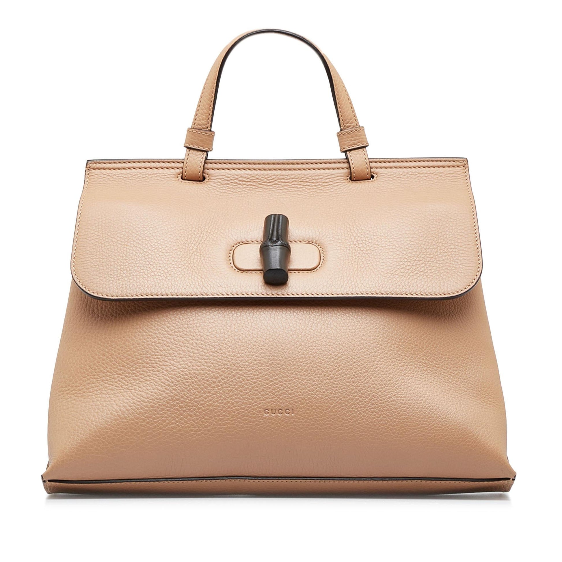 Gucci Bamboo Daily SHG-rGFUgB Calf Brown Medium Satchel Bag
