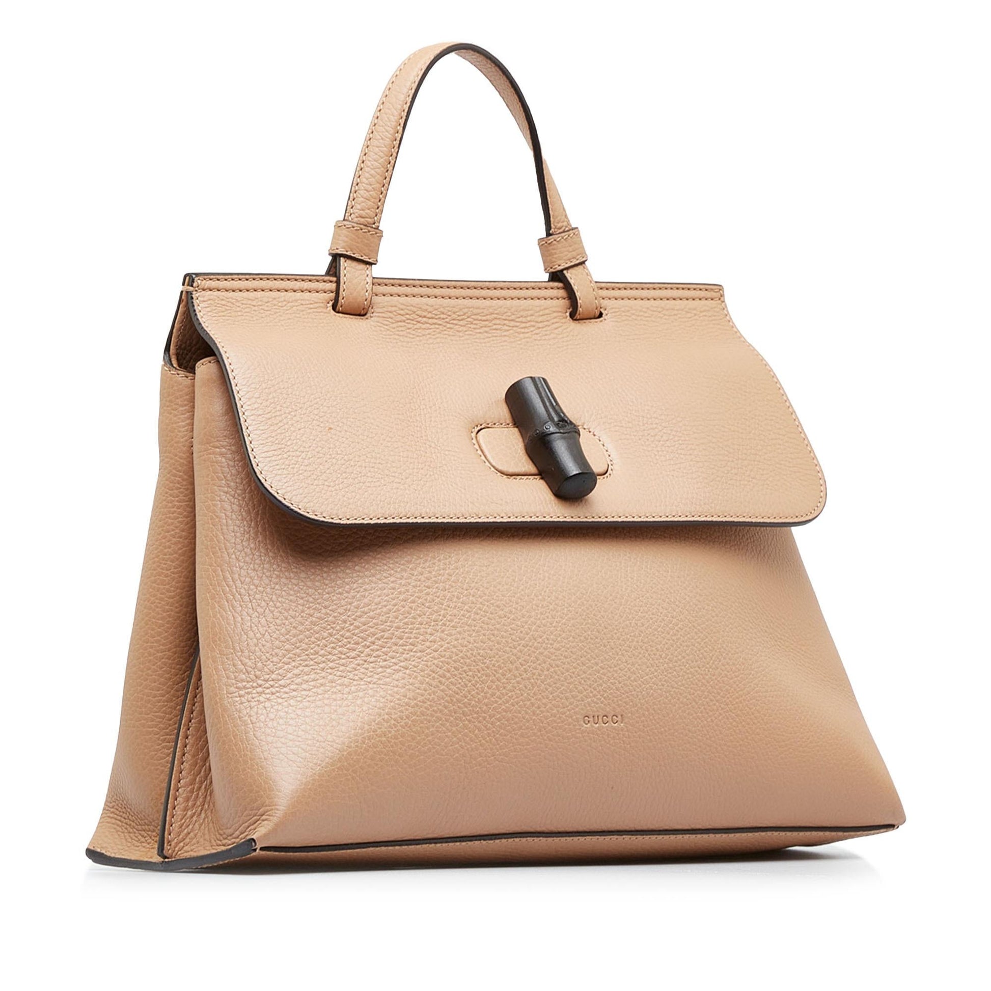Gucci Bamboo Daily SHG-rGFUgB Calf Brown Medium Satchel Bag