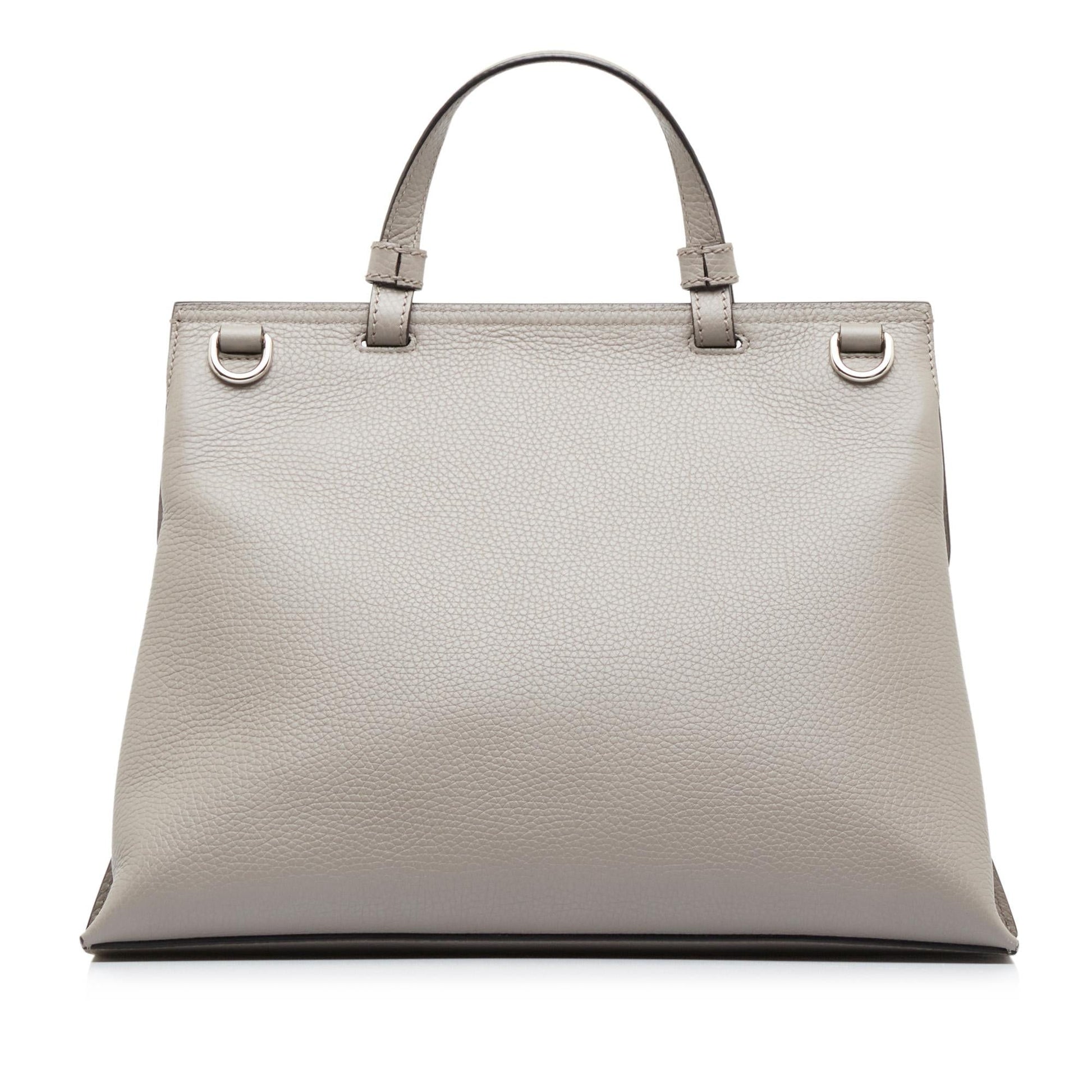 Gucci Bamboo Daily SHG-RoSjcU Calf Grey Medium Satchel Bag