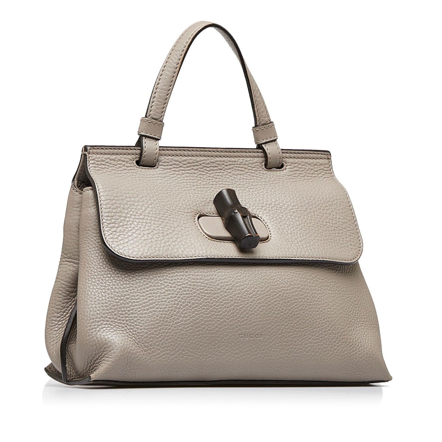 Gucci Bamboo Daily SHG-HjvdZo Calf Grey Medium Satchel Bag