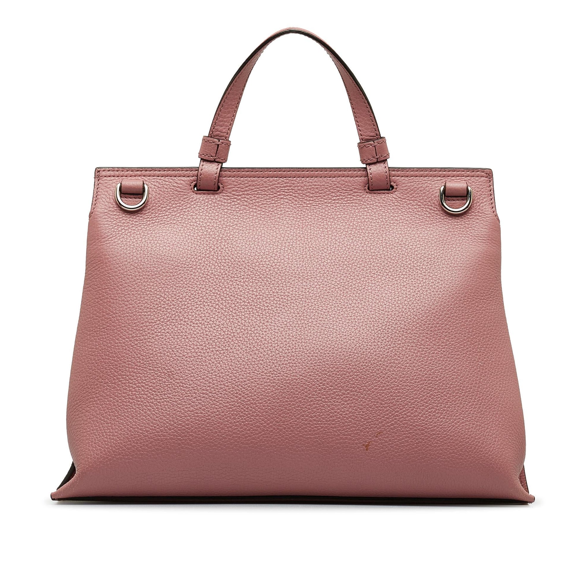 Gucci Bamboo Daily SHG-GGzXfM Calf Pink Medium Satchel Bag