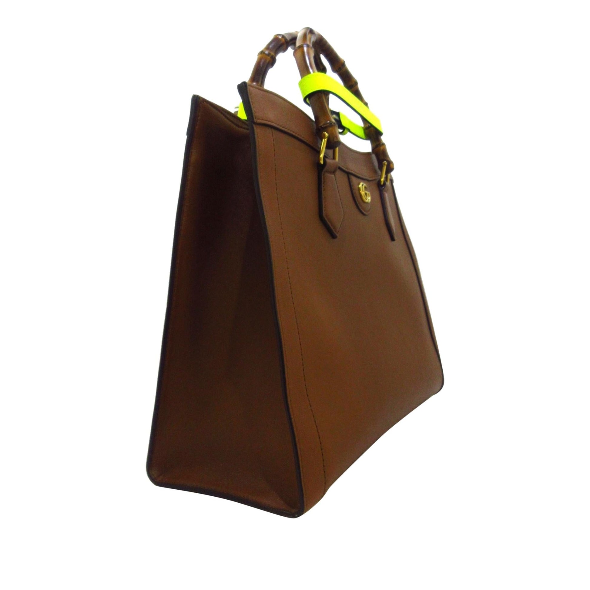 Gucci Bamboo Diana SHG Calf Brown Medium Satchel Bag
