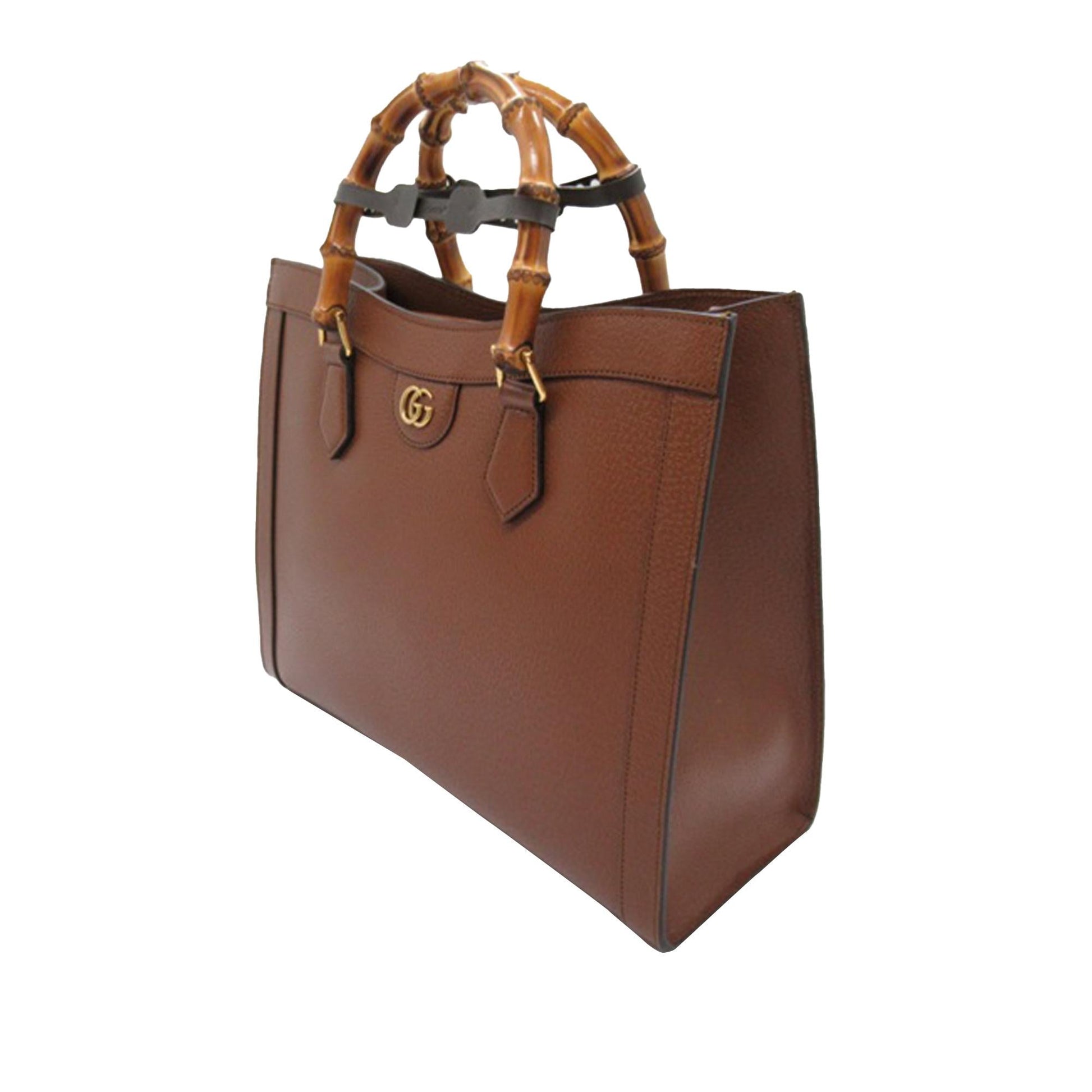 Gucci Bamboo Diana SHG-tAzlT0 Calf Brown Medium Satchel Bag