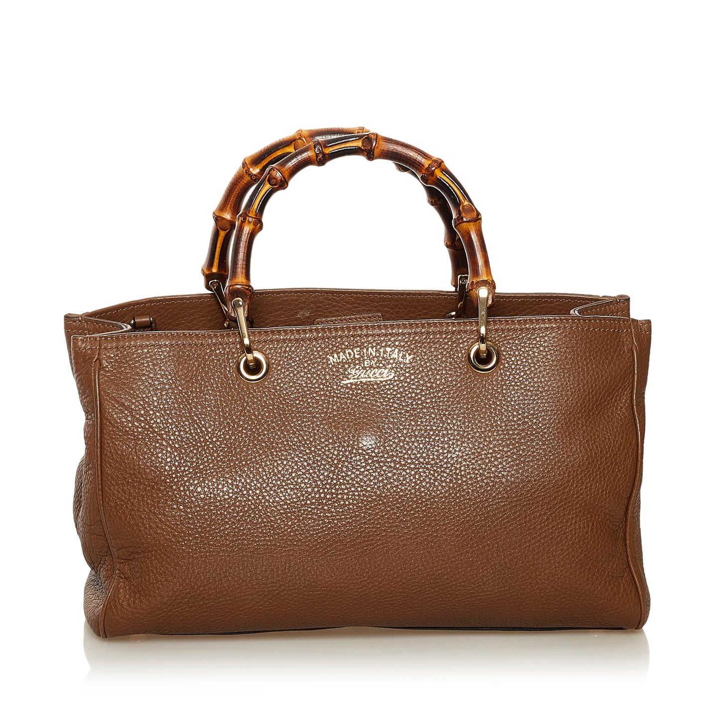 Gucci Bamboo Shopper SHG Leather Calf Brown Medium Satchel Bag