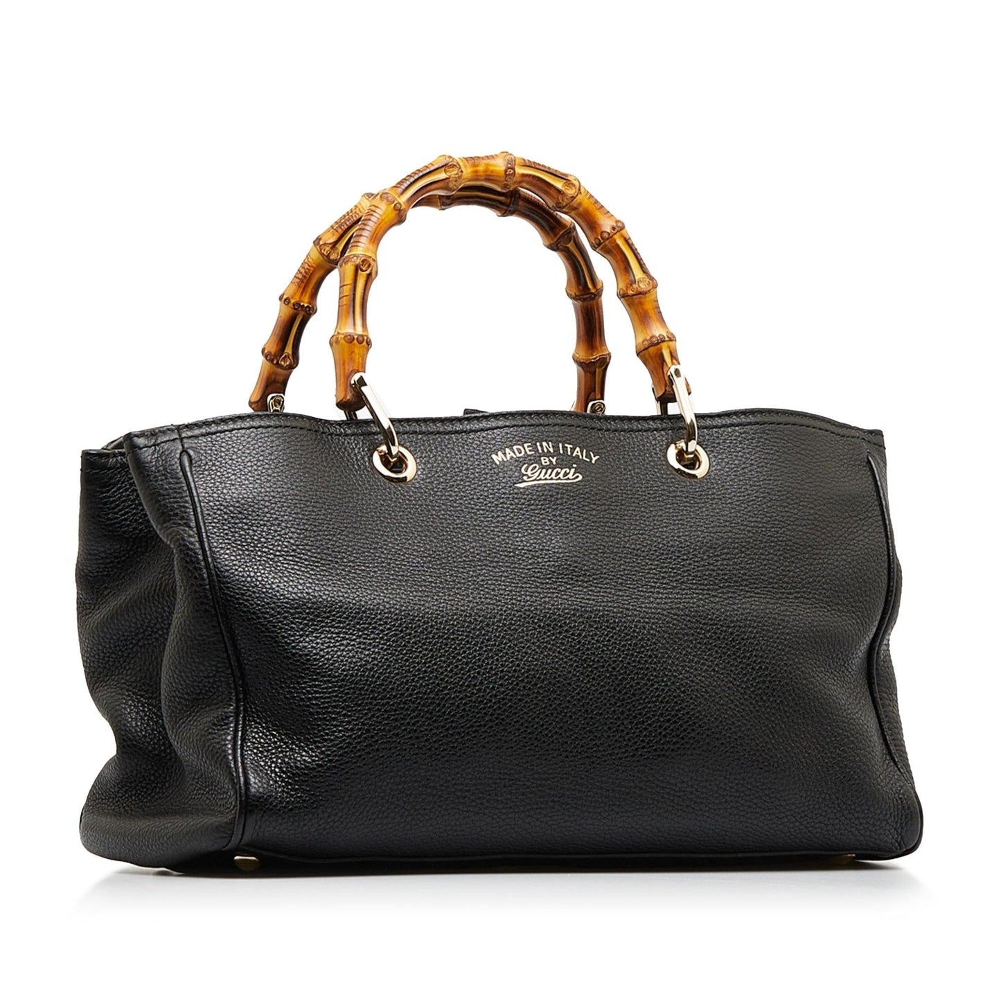 Gucci Bamboo Shopper SHG-aX6OHN Calf Black Medium Satchel Bag