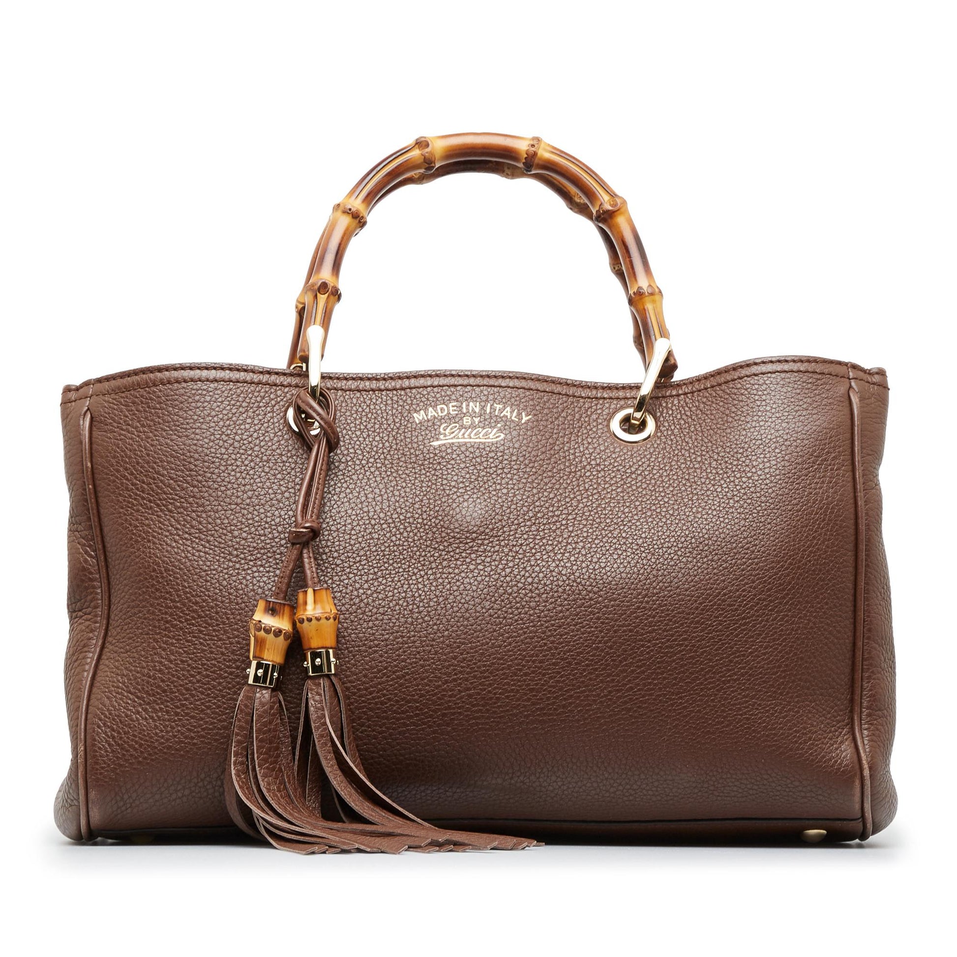 Gucci Bamboo Shopper SHG-Re2vqi Calf Brown Medium Satchel Bag