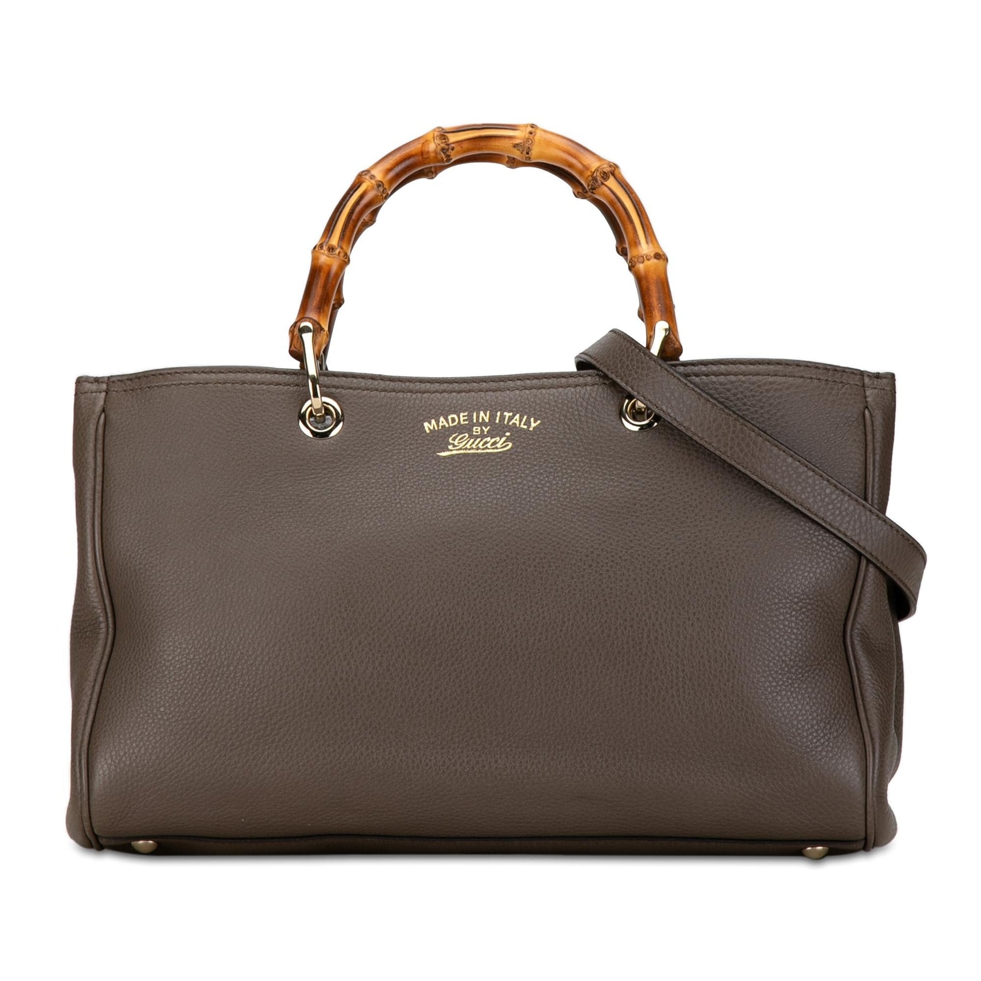 Gucci Bamboo Shopper SHG-MSpvCF Calf Brown Medium Satchel Bag