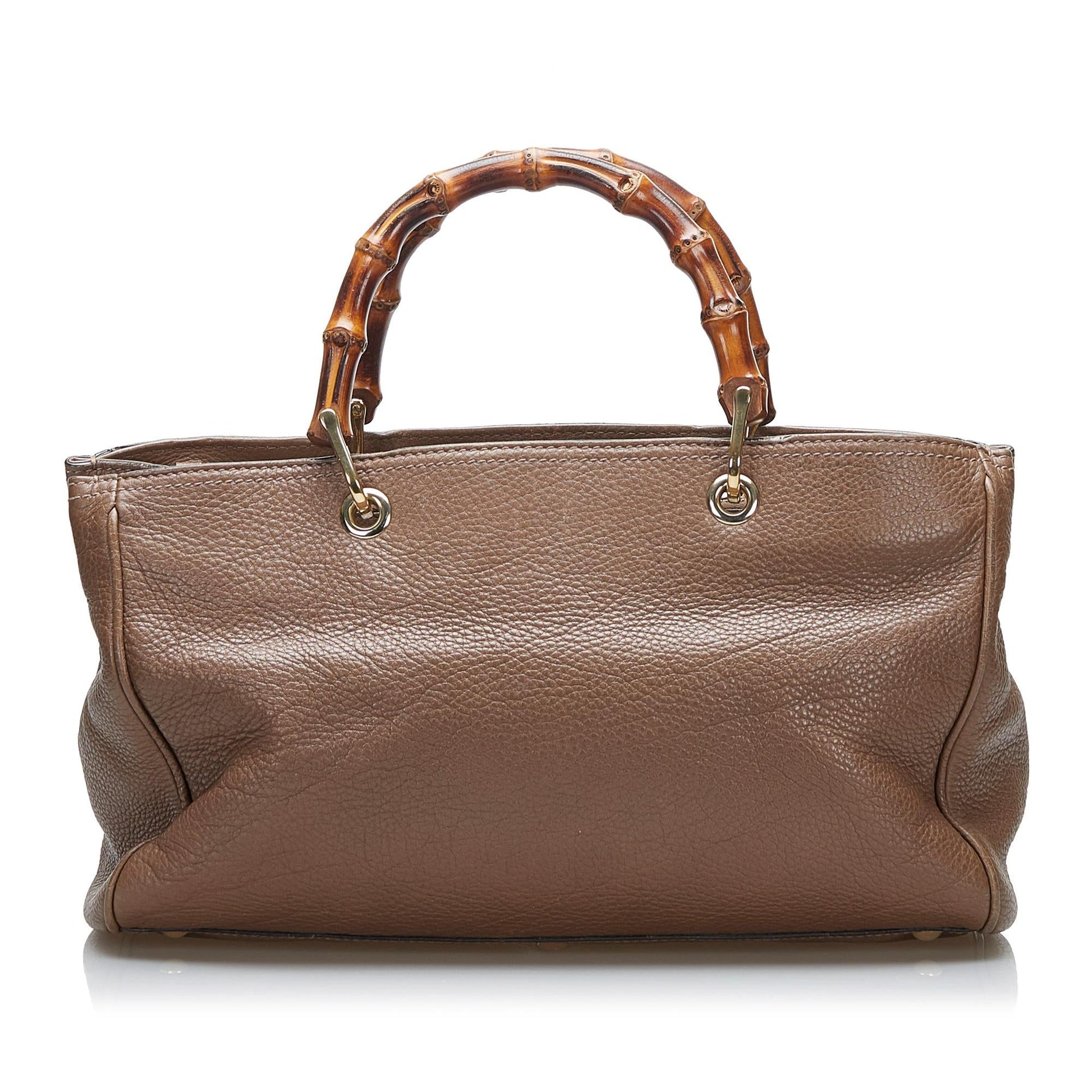Gucci Bamboo Shopper SHG-8uU74E Calf Brown Medium Satchel Bag