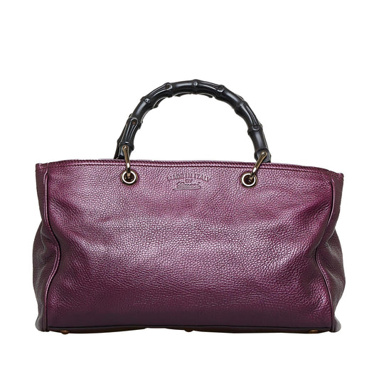 Gucci Bamboo Shopper SHG-79vjAg Calf Medium Satchel Bag
