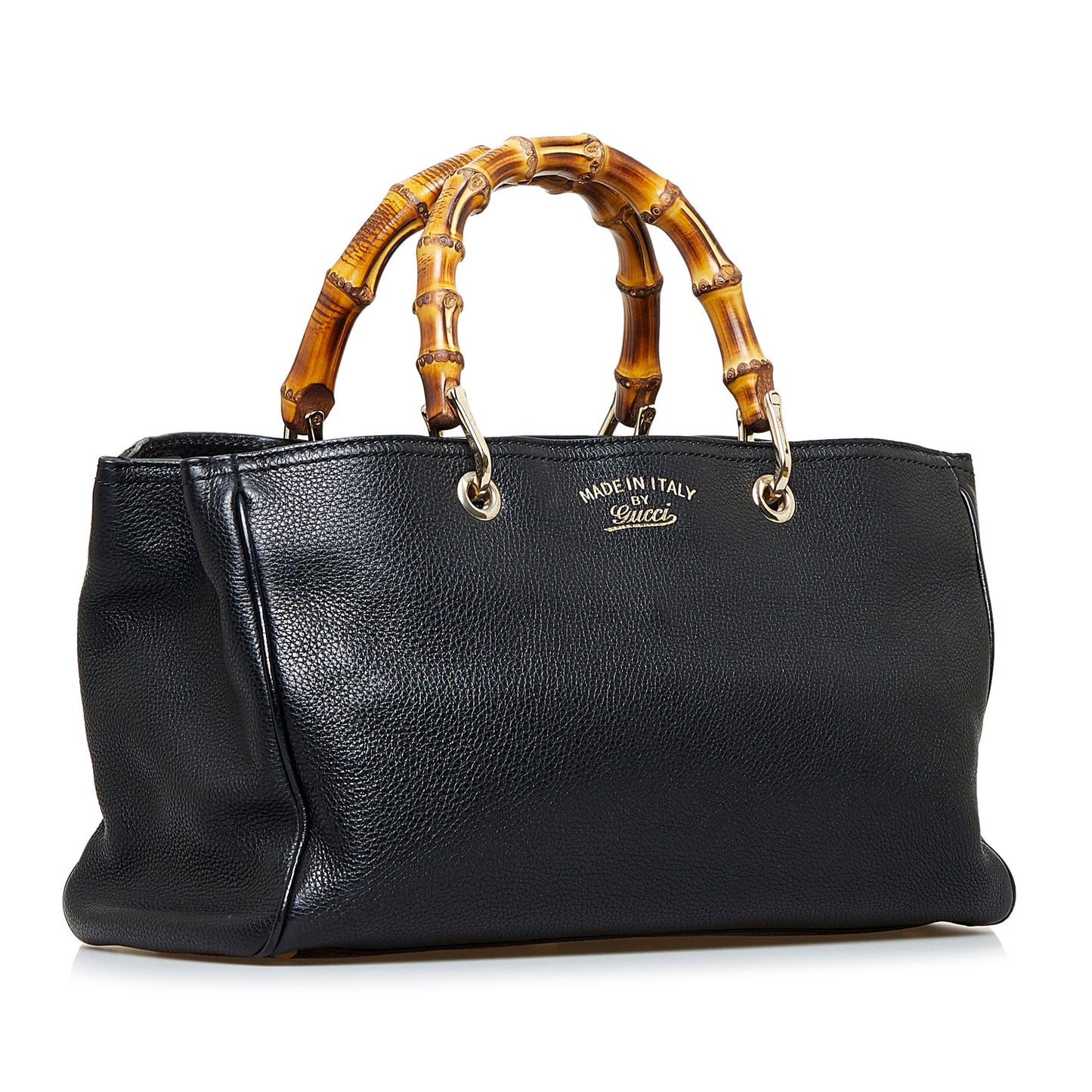Gucci Bamboo Shopper SHG-Y2HMOQ Calf Black Medium Satchel Bag