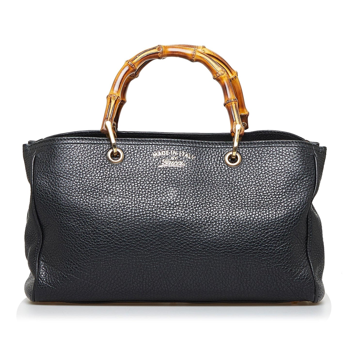Gucci Bamboo Shopper SHG-hM4l1p Calf Black Medium Satchel Bag