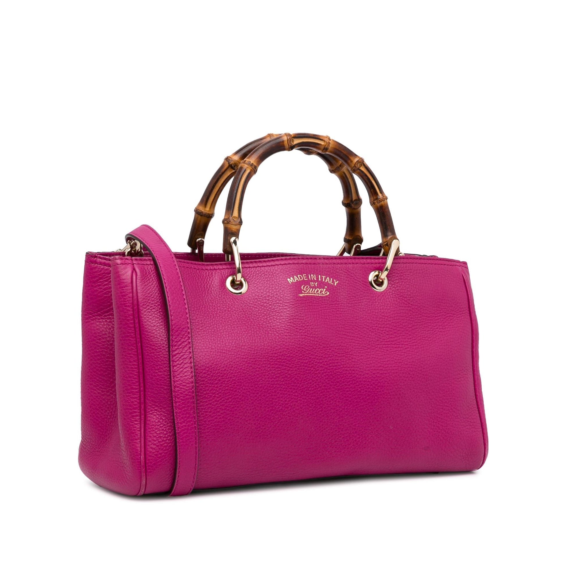 Gucci Bamboo Shopper SHG-pa0zyn Calf Pink Medium Satchel Bag