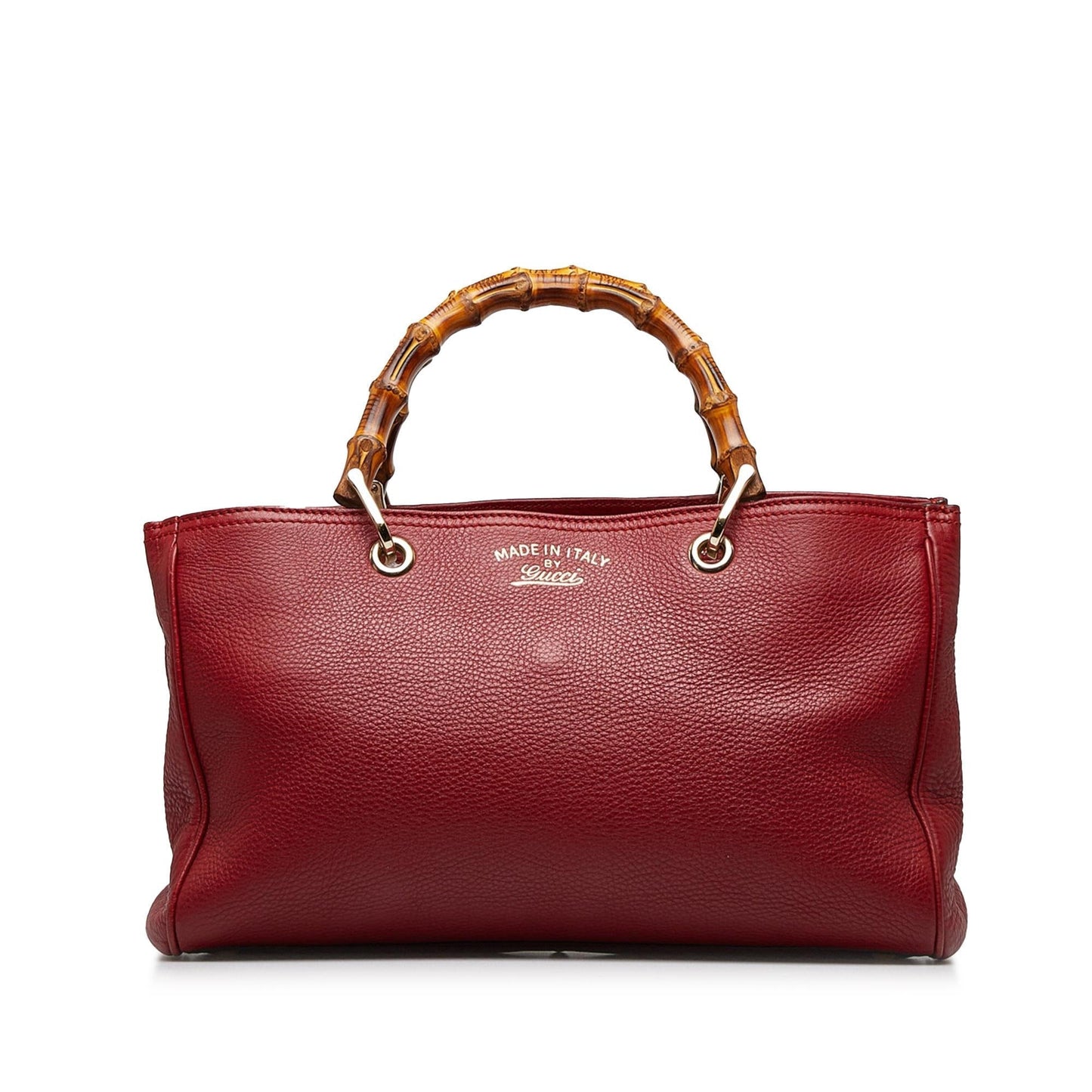 Gucci Bamboo Shopper SHG-ibtQLt Calf Red Medium Tote Bag