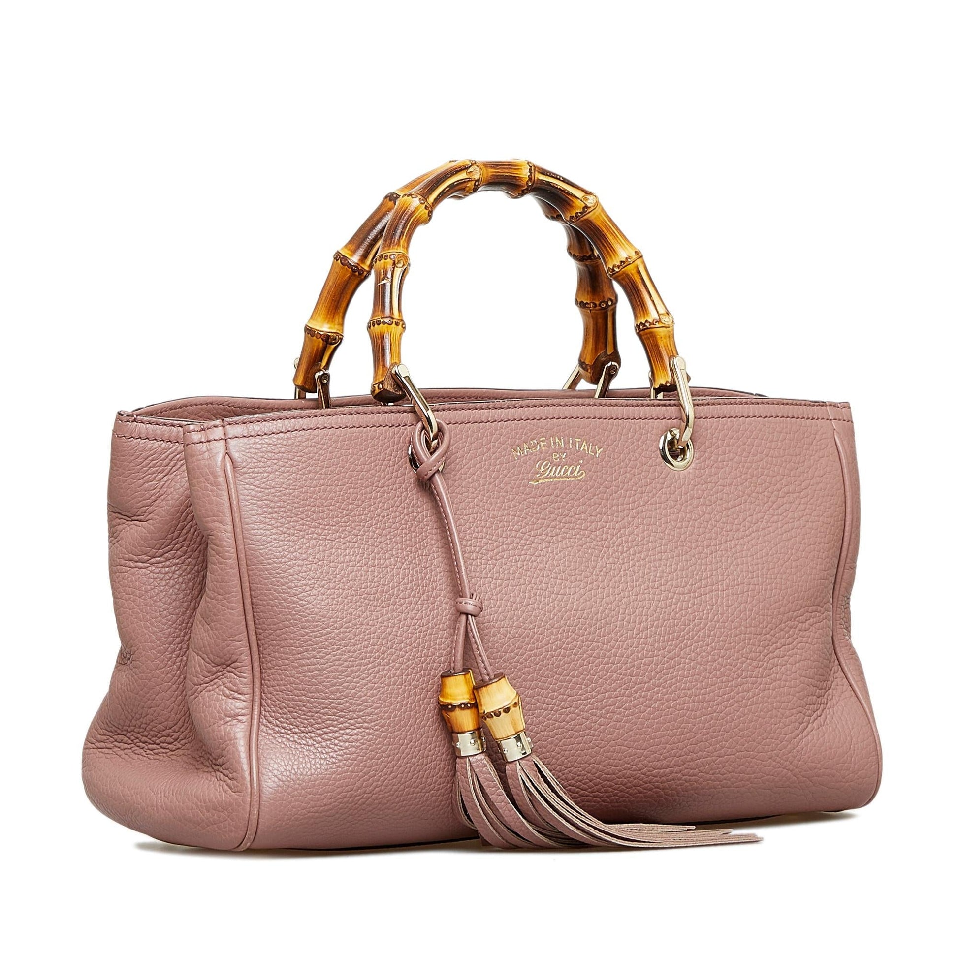 Gucci Bamboo Shopper SHG-AtQPxV Calf Pink Medium Satchel Bag