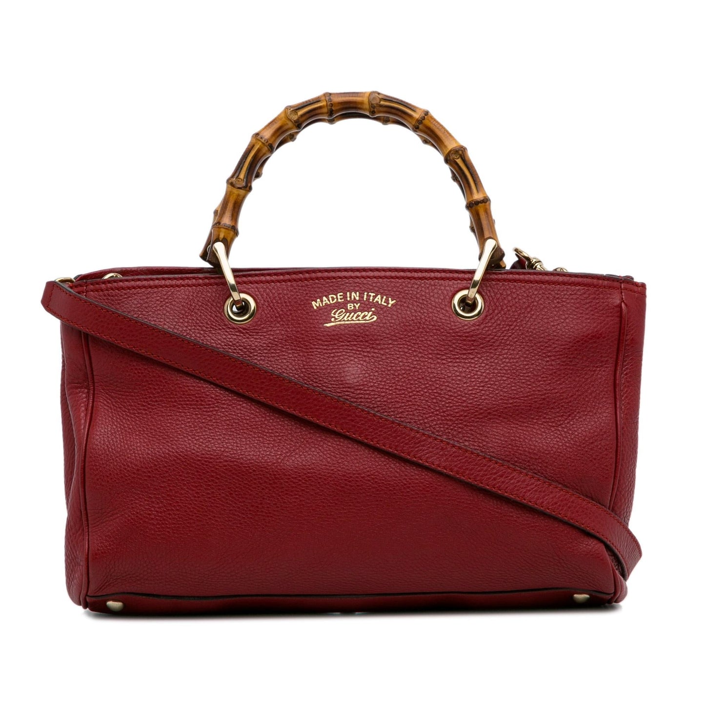 Gucci Bamboo Shopper SHG-eFAyOQ Calf Red Medium Satchel Bag