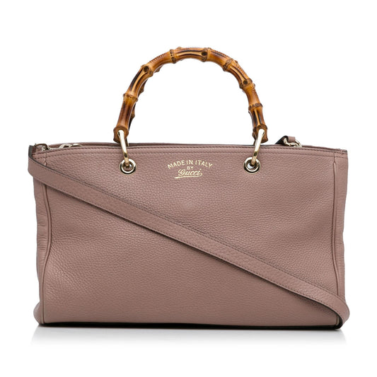 Gucci Bamboo Shopper SHG-9dtKV4 Calf Brown Medium Satchel Bag
