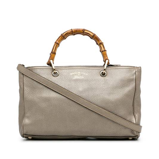 Gucci Bamboo Shopper SHG-aG8KB1 Calf Gold Medium Satchel Bag