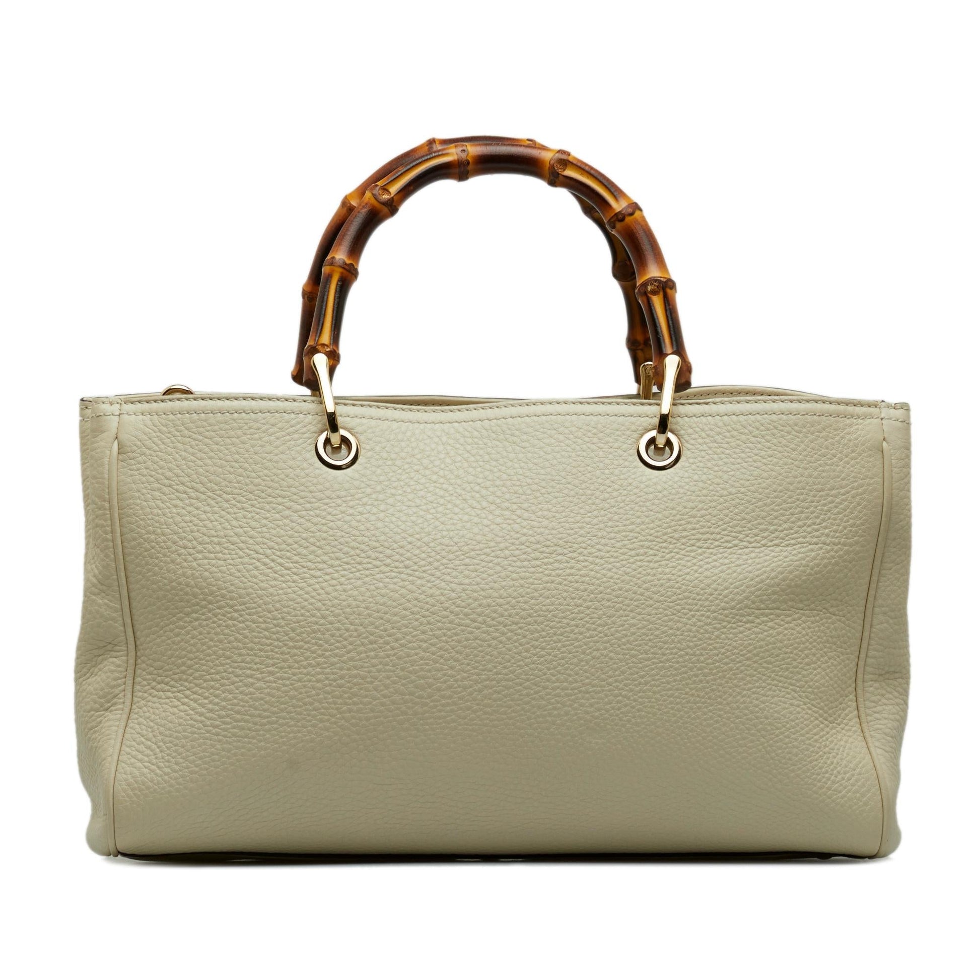 Gucci Bamboo Shopper SHG-ooXar9 Calf White Medium Satchel Bag