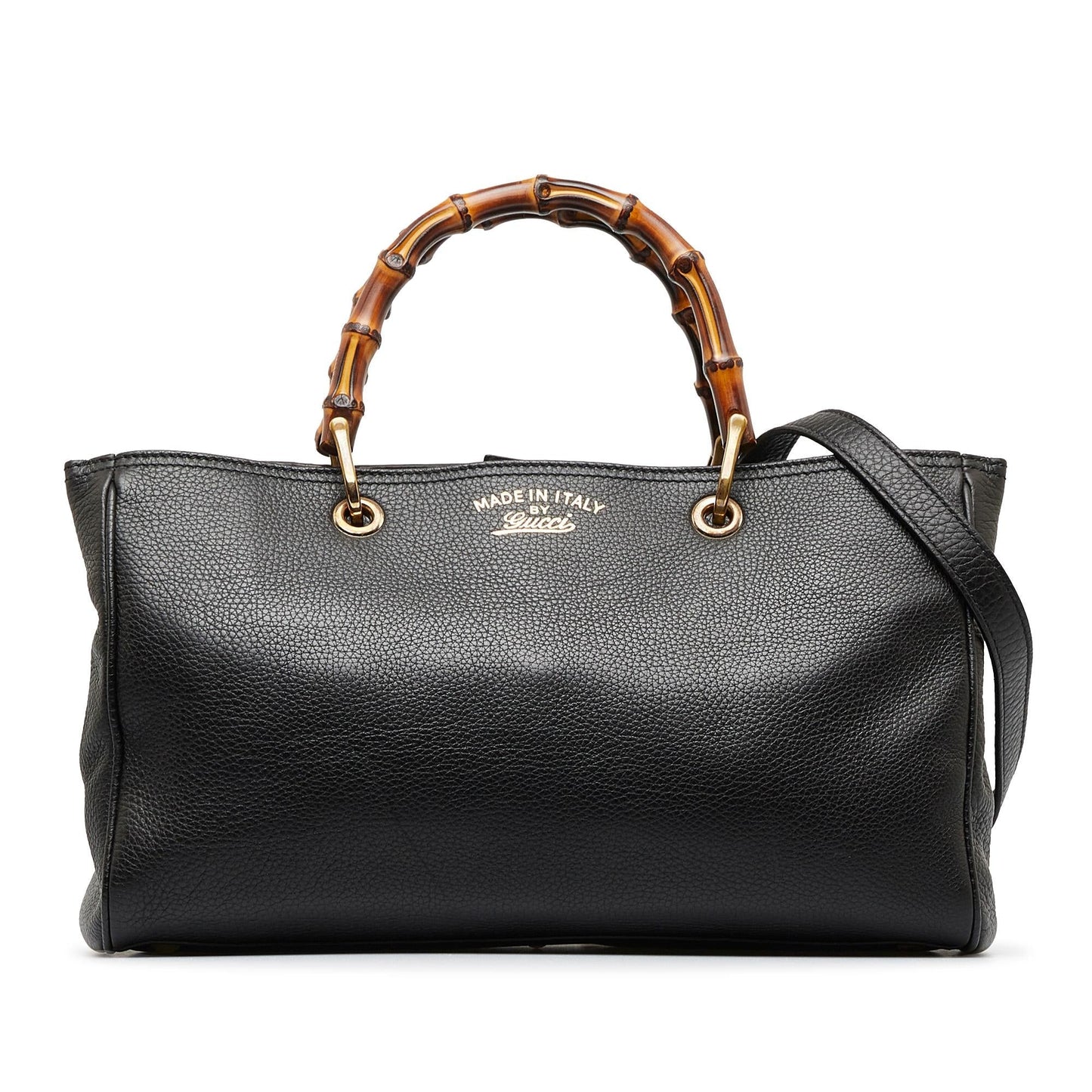 Gucci Bamboo Shopper SHG-JPGNIE Calf Black Medium Satchel Bag