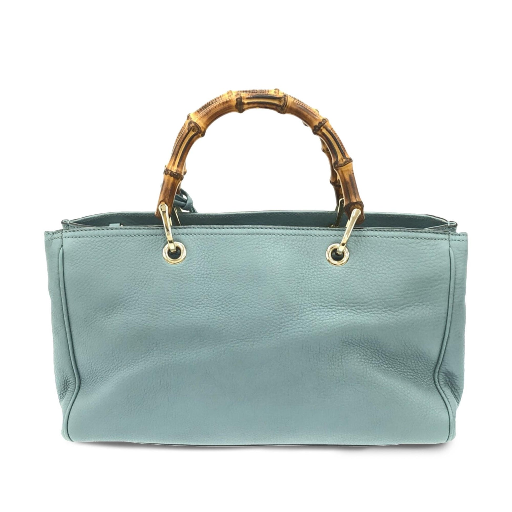 Gucci Bamboo Shopper SHG-f5CnFf Calf Blue Medium Satchel Bag