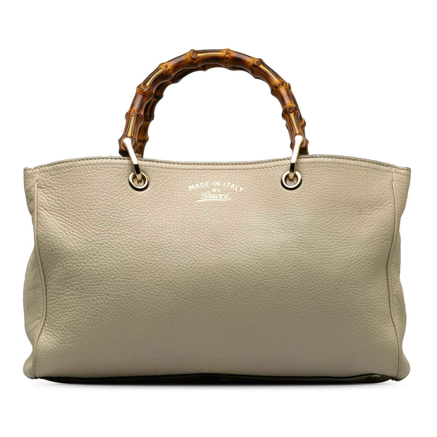 Gucci Bamboo Shopper SHG-w6h1Uh Calf White Medium Satchel Bag