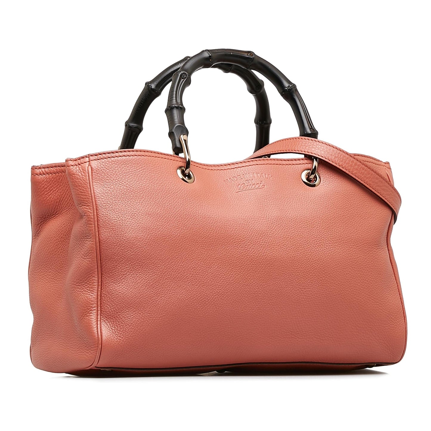 Gucci Bamboo Shopper SHG-hRY85w Calf Pink Medium Satchel Bag