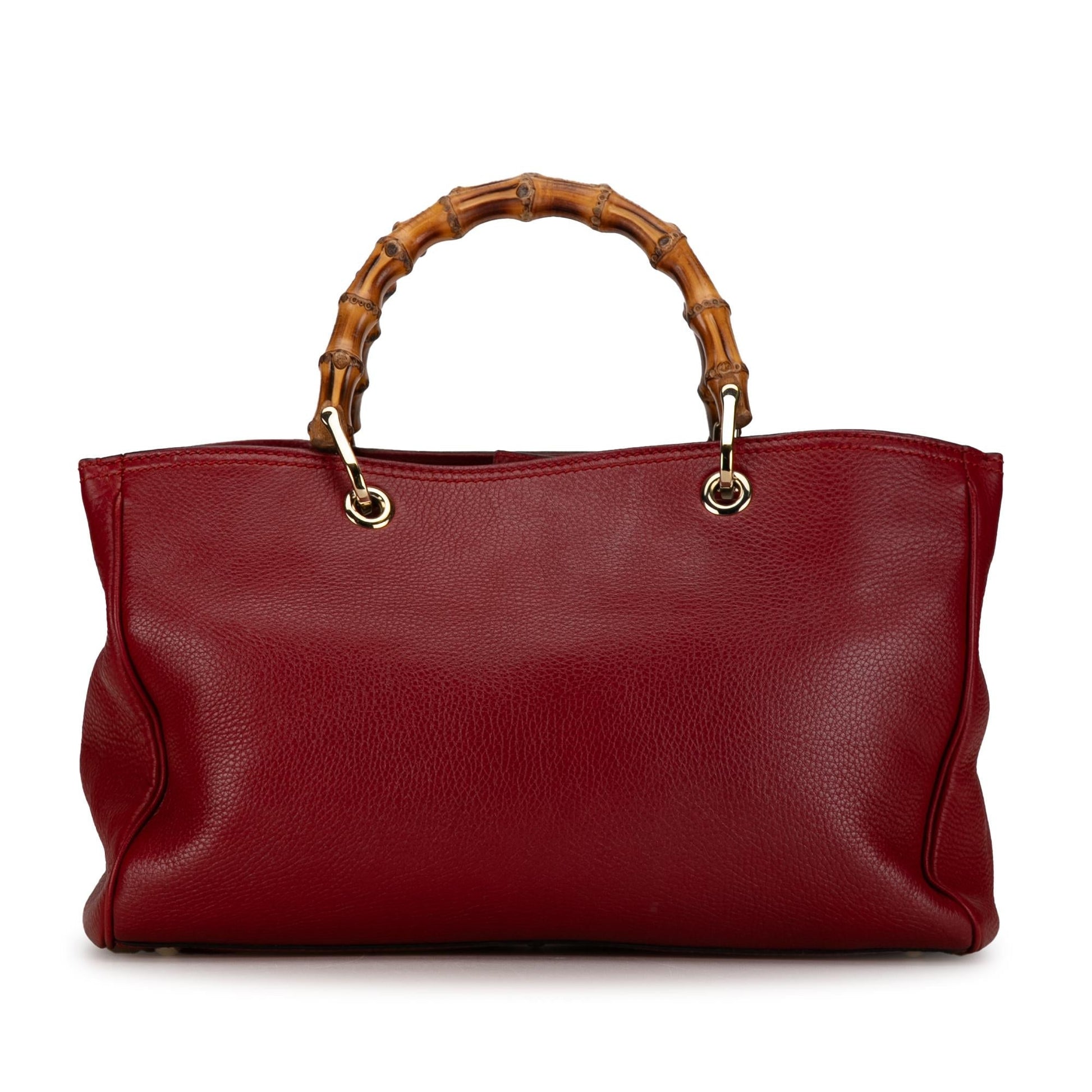 Gucci Bamboo Shopper SHG-UHvUuz Calf Red Medium Satchel Bag