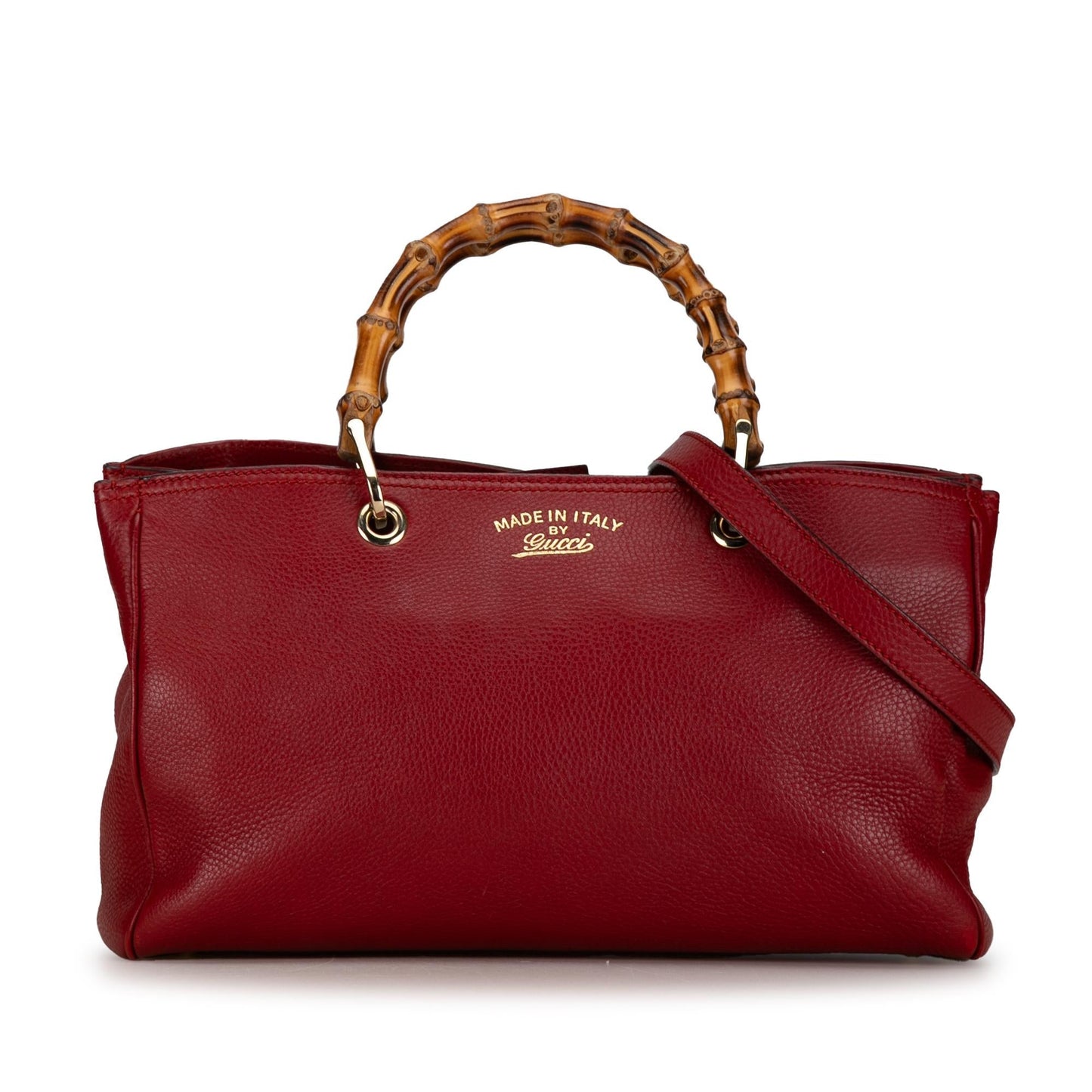 Gucci Bamboo Shopper SHG-UHvUuz Calf Red Medium Satchel Bag