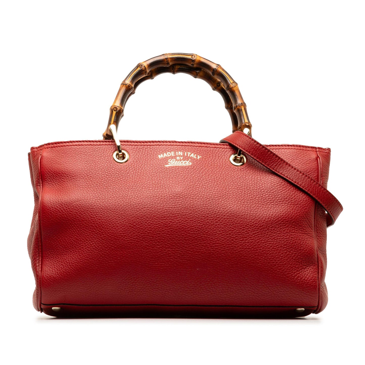 Gucci Bamboo Shopper SHG-V1zuVI Calf Red Medium Satchel Bag