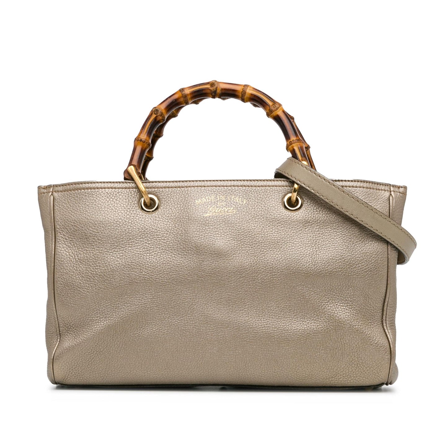 Gucci Bamboo Shopper SHG-TjkoTe Calf Gold Medium Satchel Bag