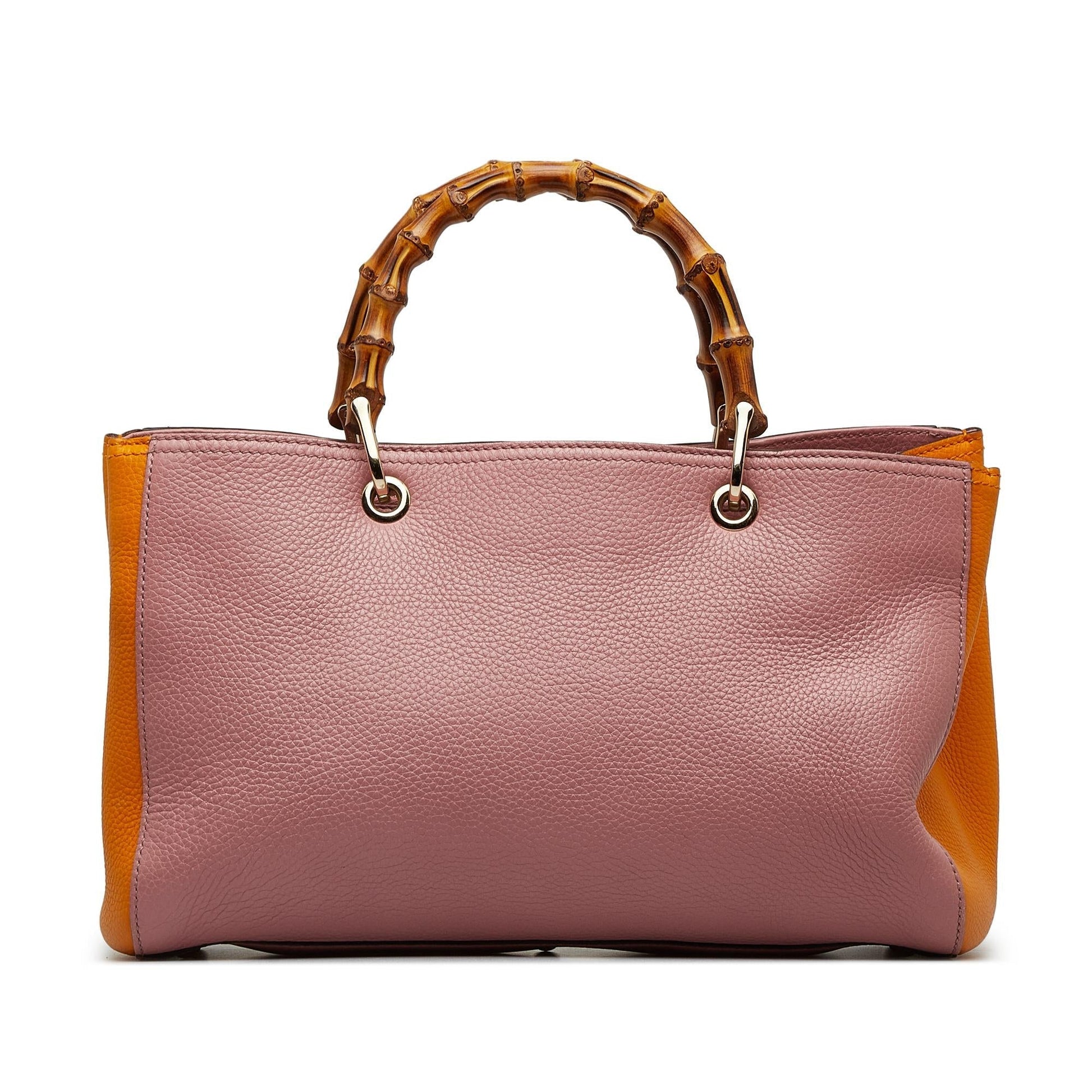 Gucci Bicolor Bamboo Shopper SHG-JKIO4B Calf Pink Medium Satchel Bag
