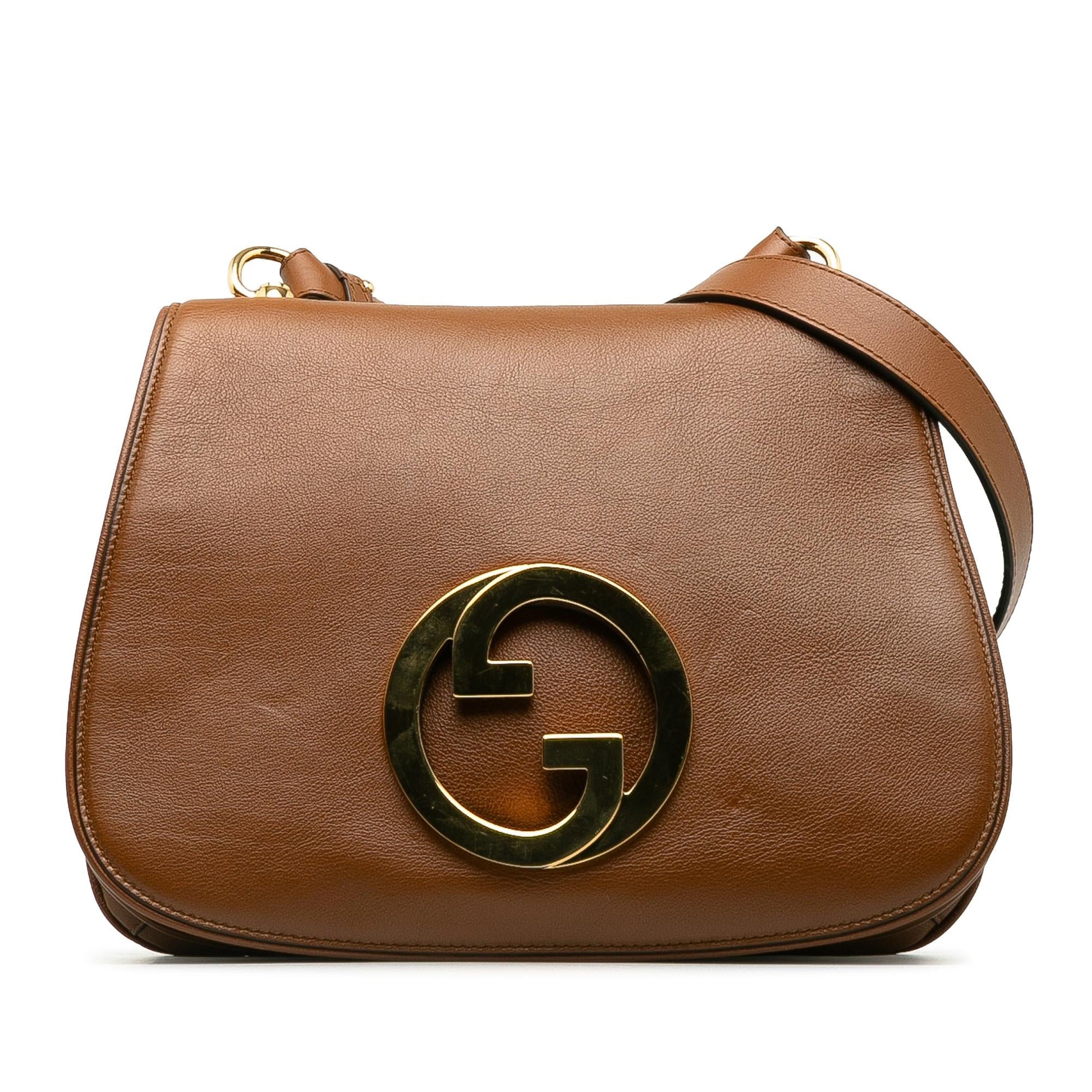 Gucci Blondie SHG-hQhrp0 Calf Brown Medium Crossbody Bag