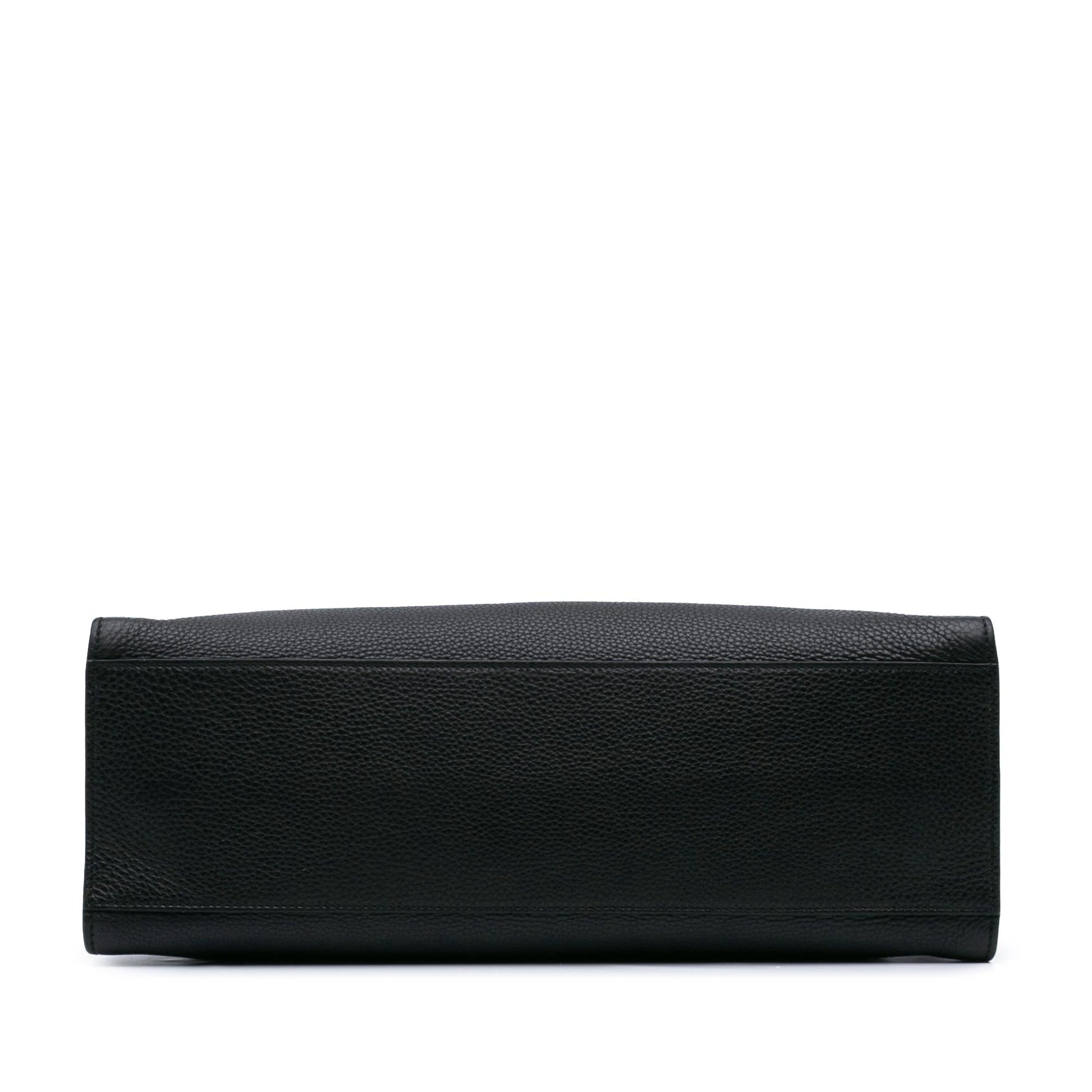 Gucci Bamboo Daily Shopper Calf Calfskin Black Medium Satchel Bag Satchel 4