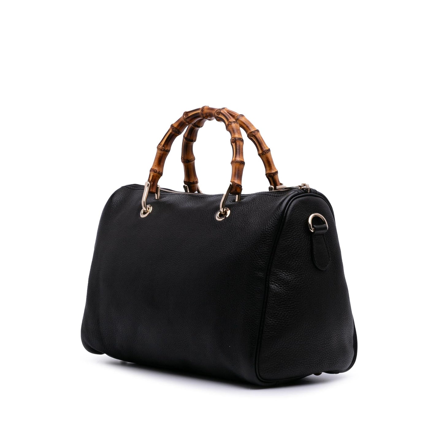 Gucci Bamboo Shopper Boston Calf Calfskin Black Medium Satchel Bag Bag 1