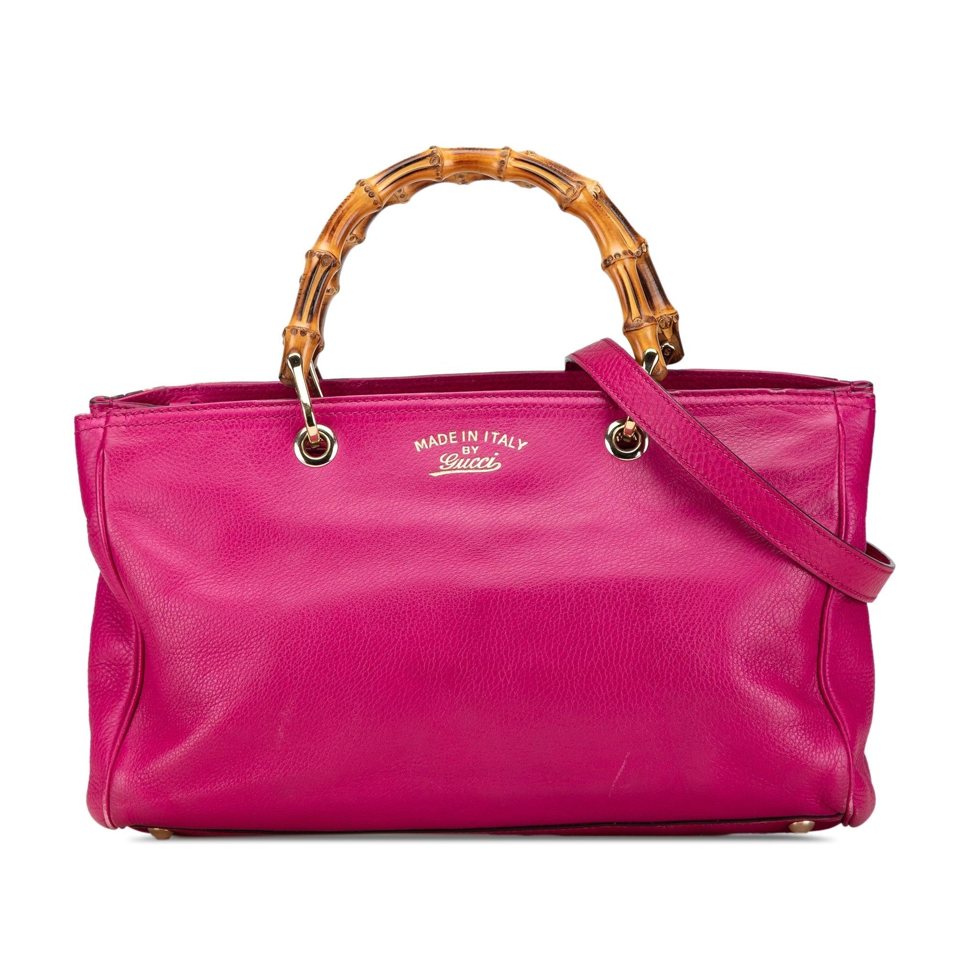 Gucci Bamboo Shopper SHG-BUwDqc Calf Calfskin Pink Medium Satchel Bag