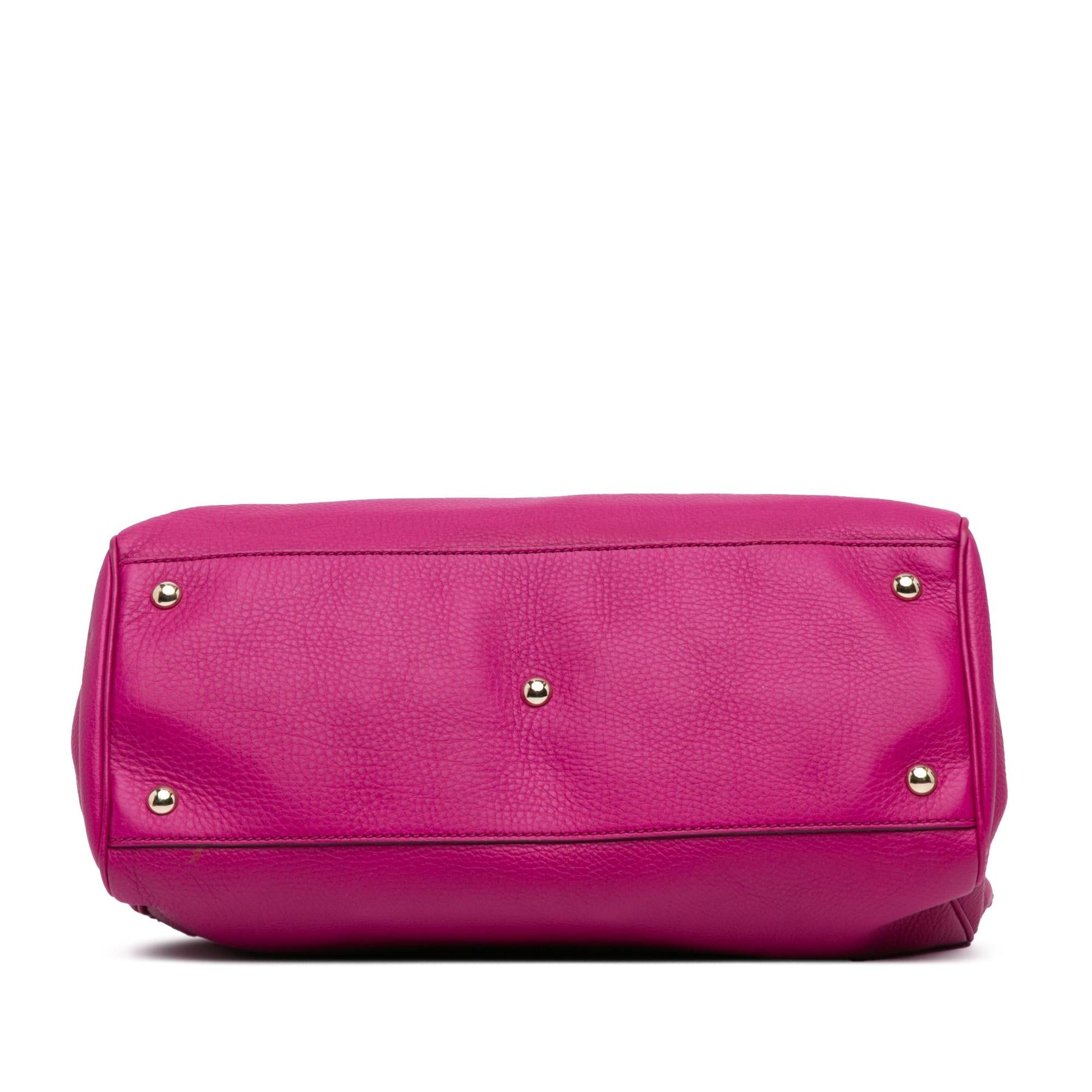 Gucci Bamboo Shopper Calf Calfskin Pink Medium Satchel Bag Satchel 2