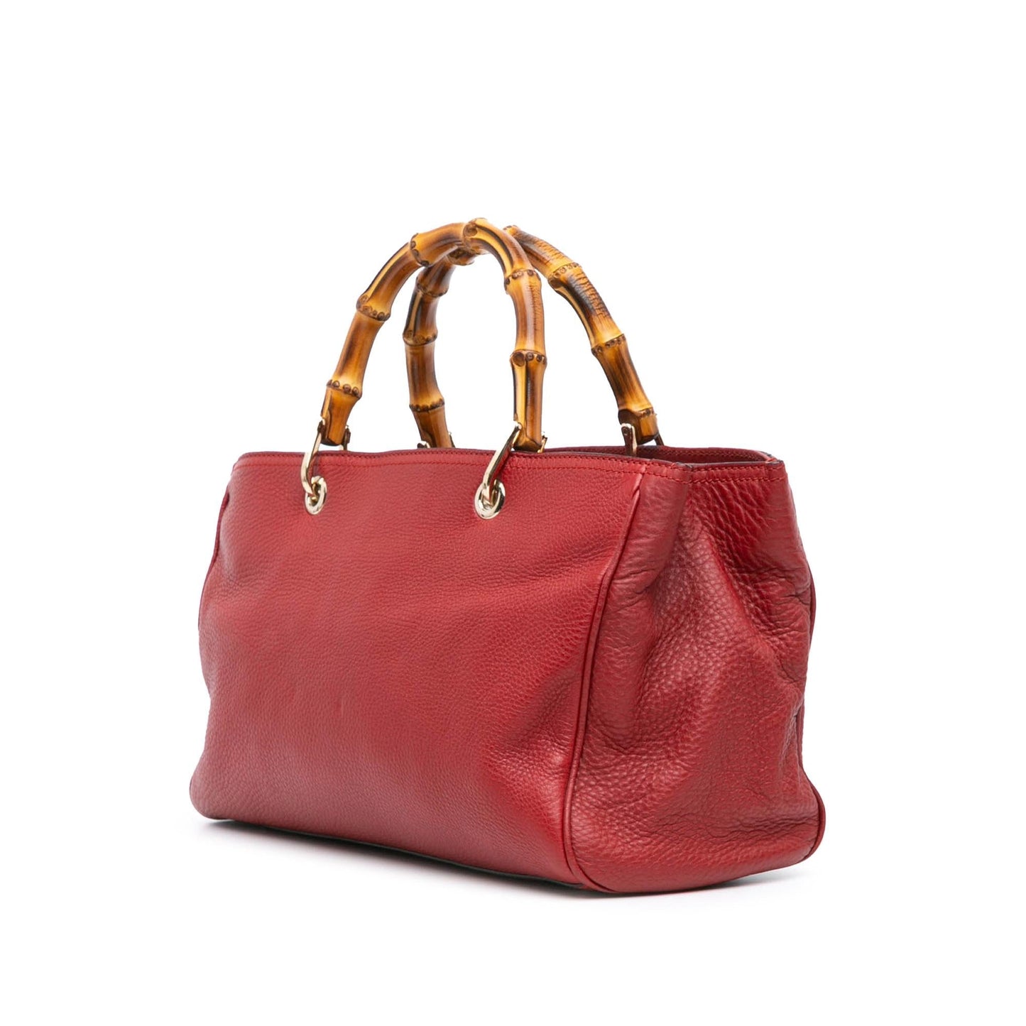 Gucci Bamboo Shopper Calf Calfskin Red Medium Satchel Bag Satchel 7