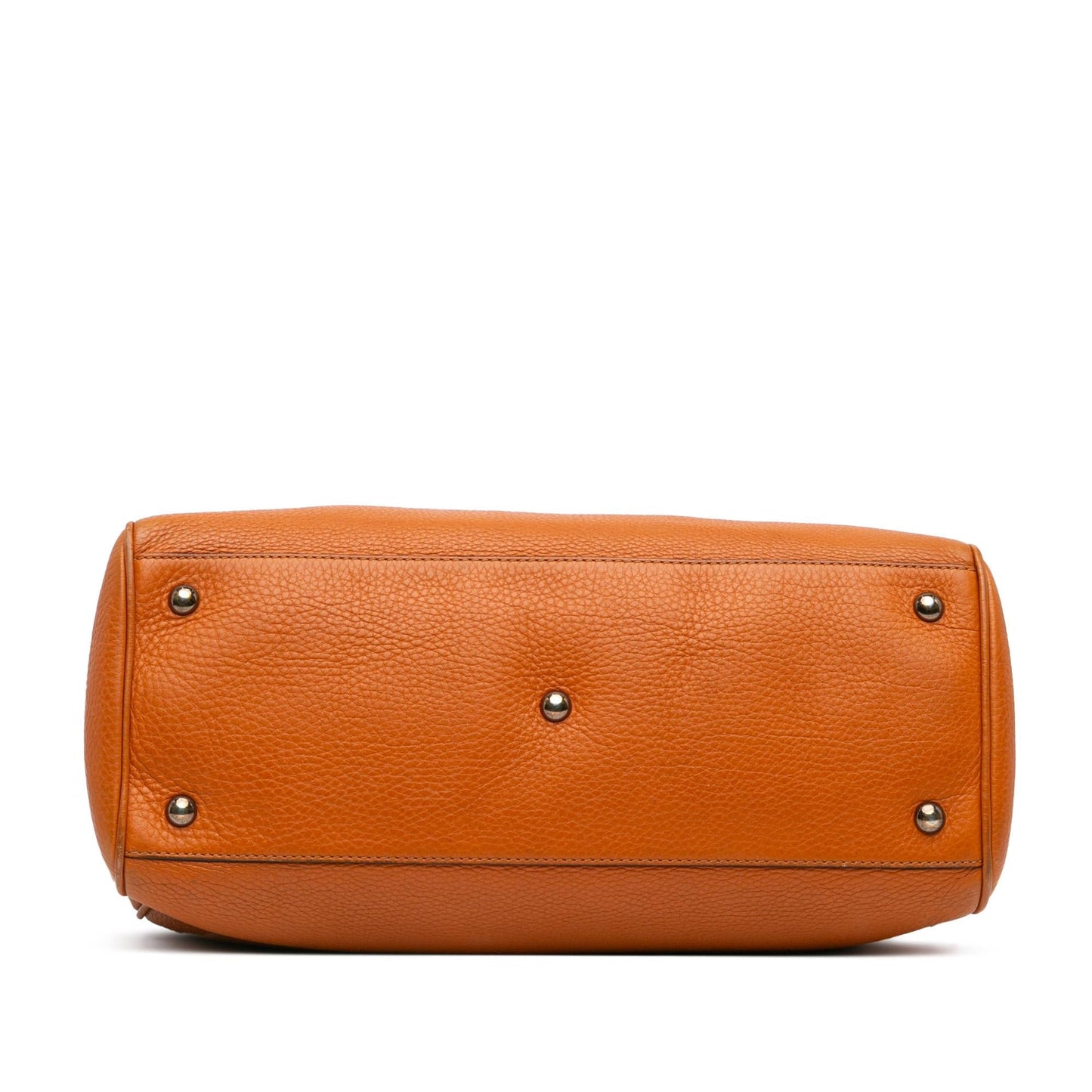 Gucci Bamboo Shopper Calf Calfskin Orange Medium Satchel Bag Satchel 11