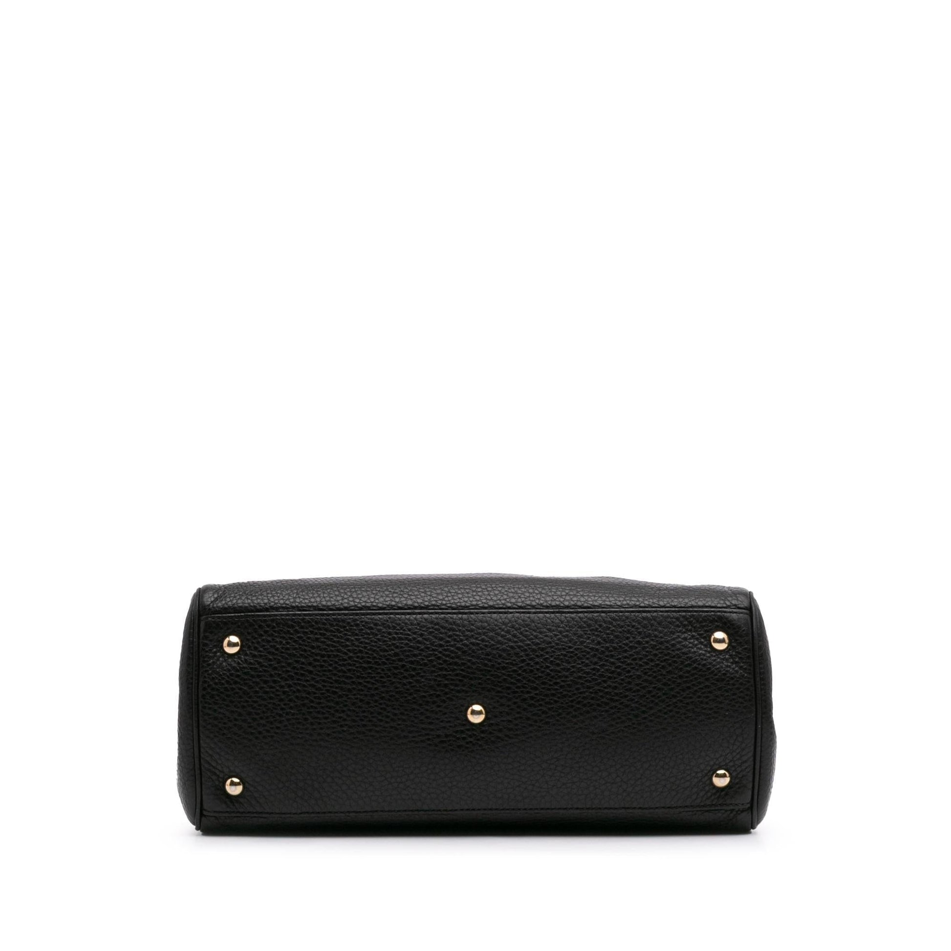 Gucci Bamboo Shopper Calf Calfskin Black Medium Satchel Bag Satchel 13