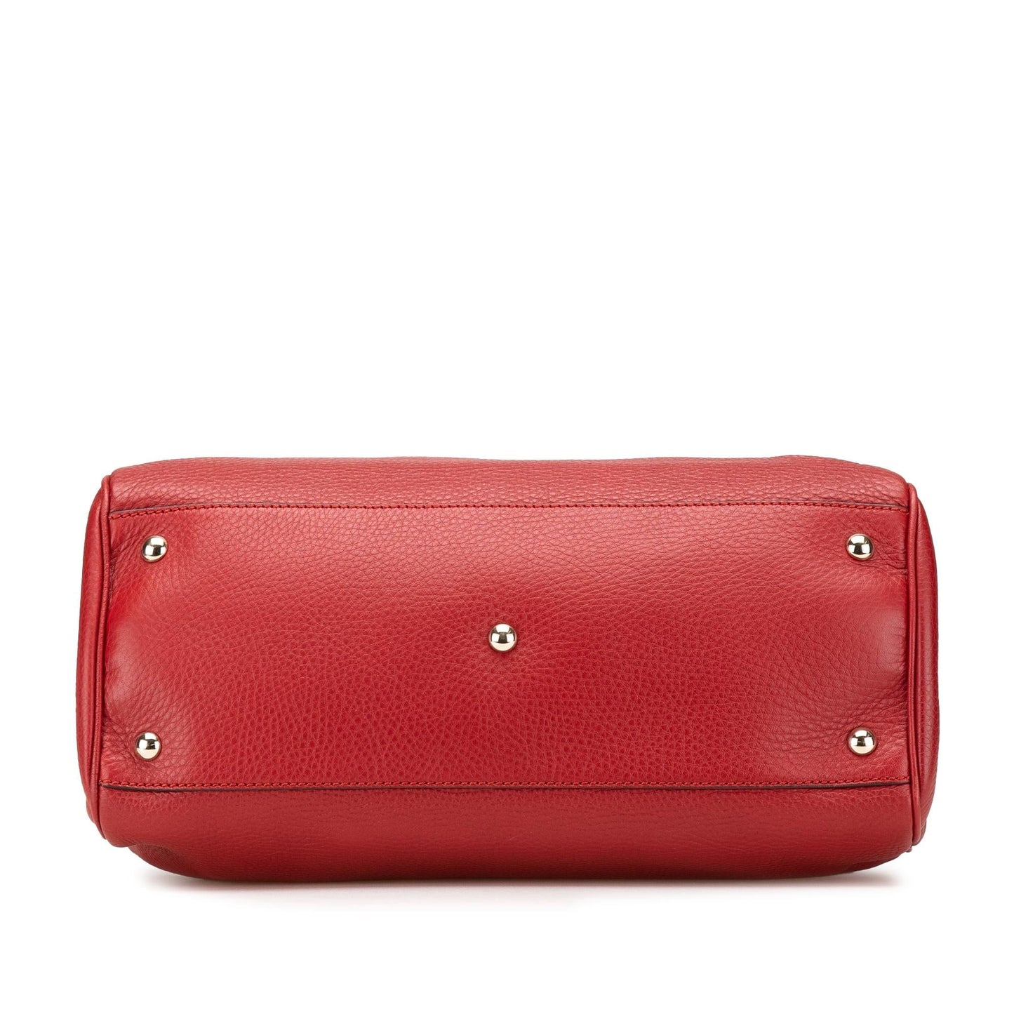 Gucci Bamboo Shopper Calf Calfskin Red Medium Satchel Bag