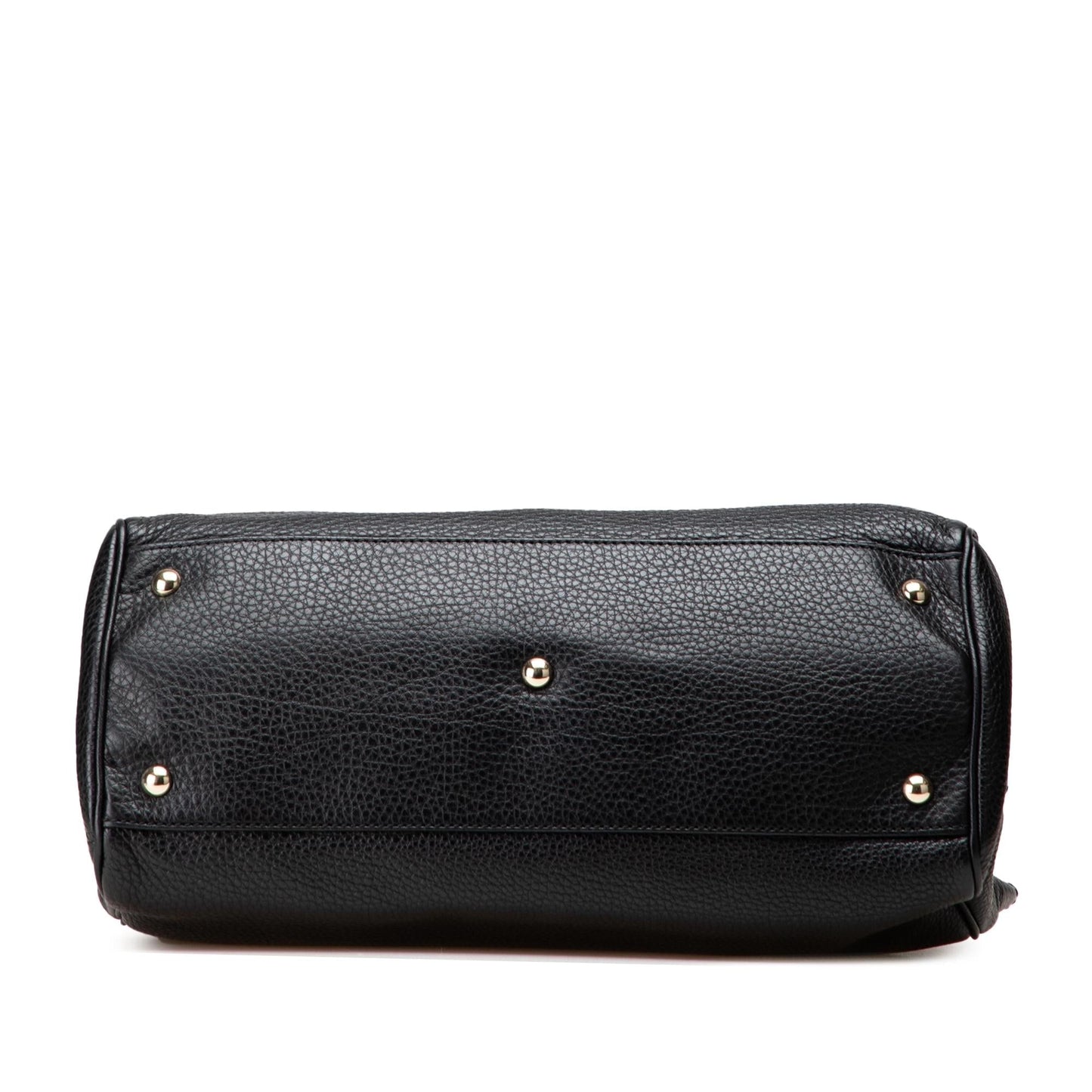 Gucci Bamboo Shopper Calf Calfskin Black Medium Satchel Bag