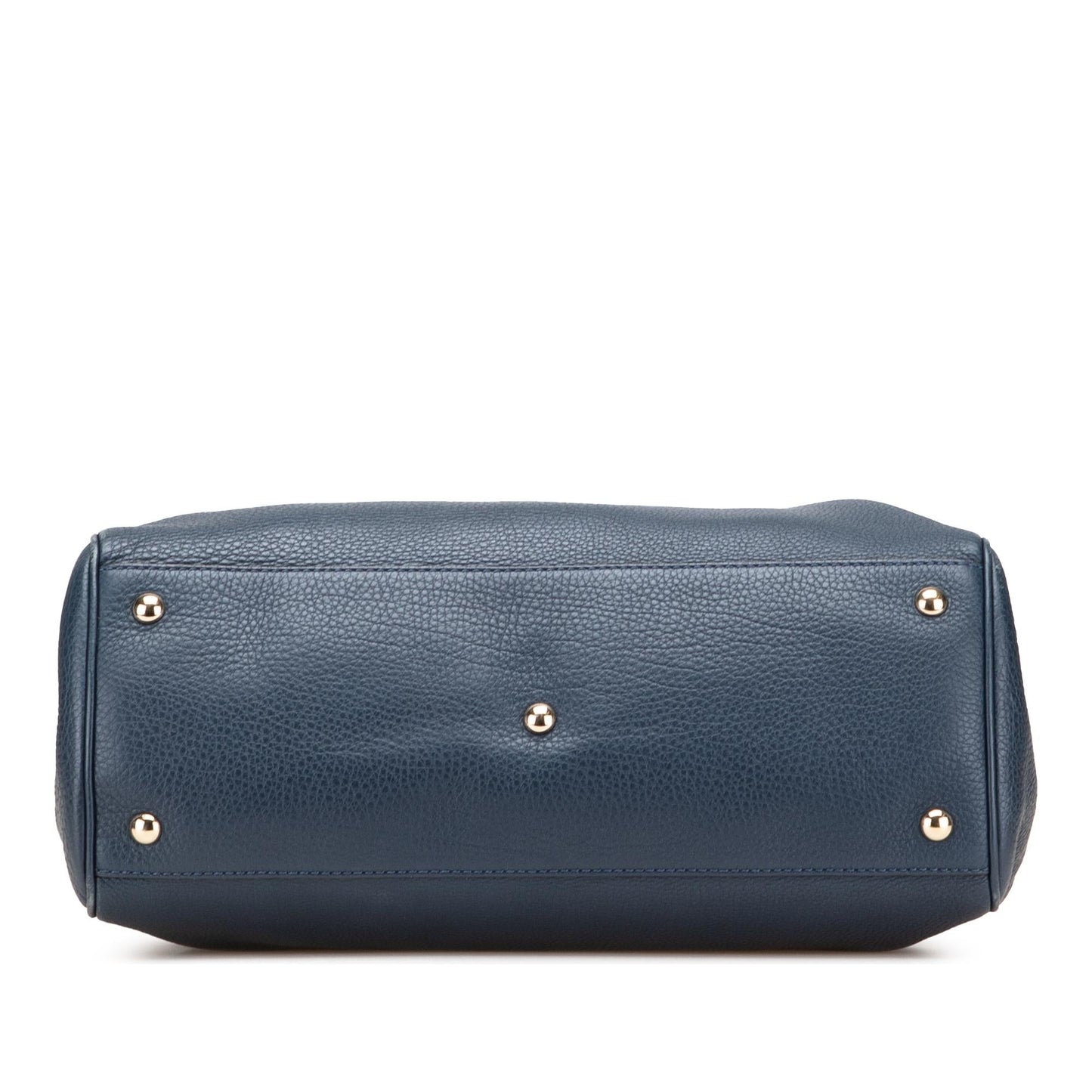 Gucci Bamboo Shopper Calf Calfskin Blue Medium Satchel Bag Satchel 21
