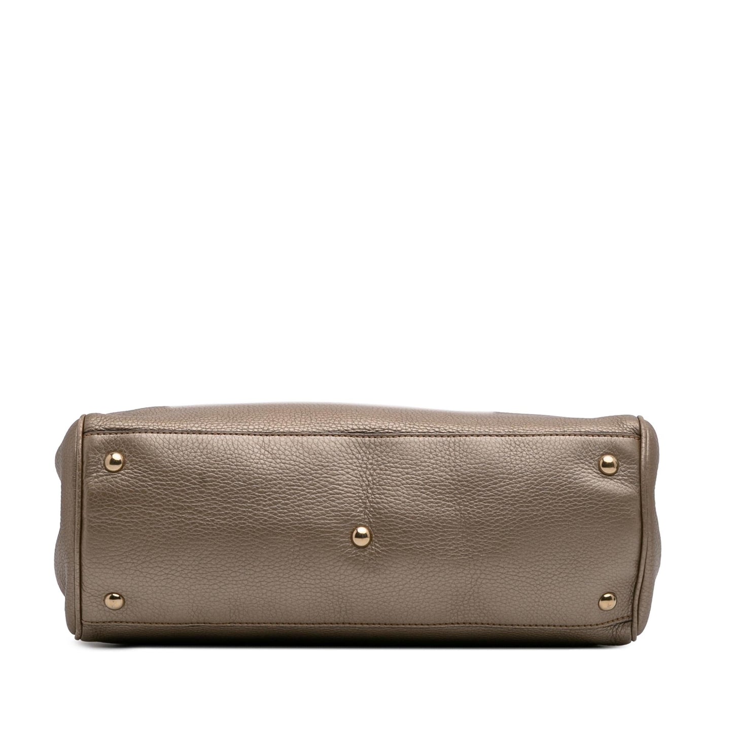 Gucci Bamboo Shopper Calf Calfskin Gold Medium Satchel Bag Satchel 24