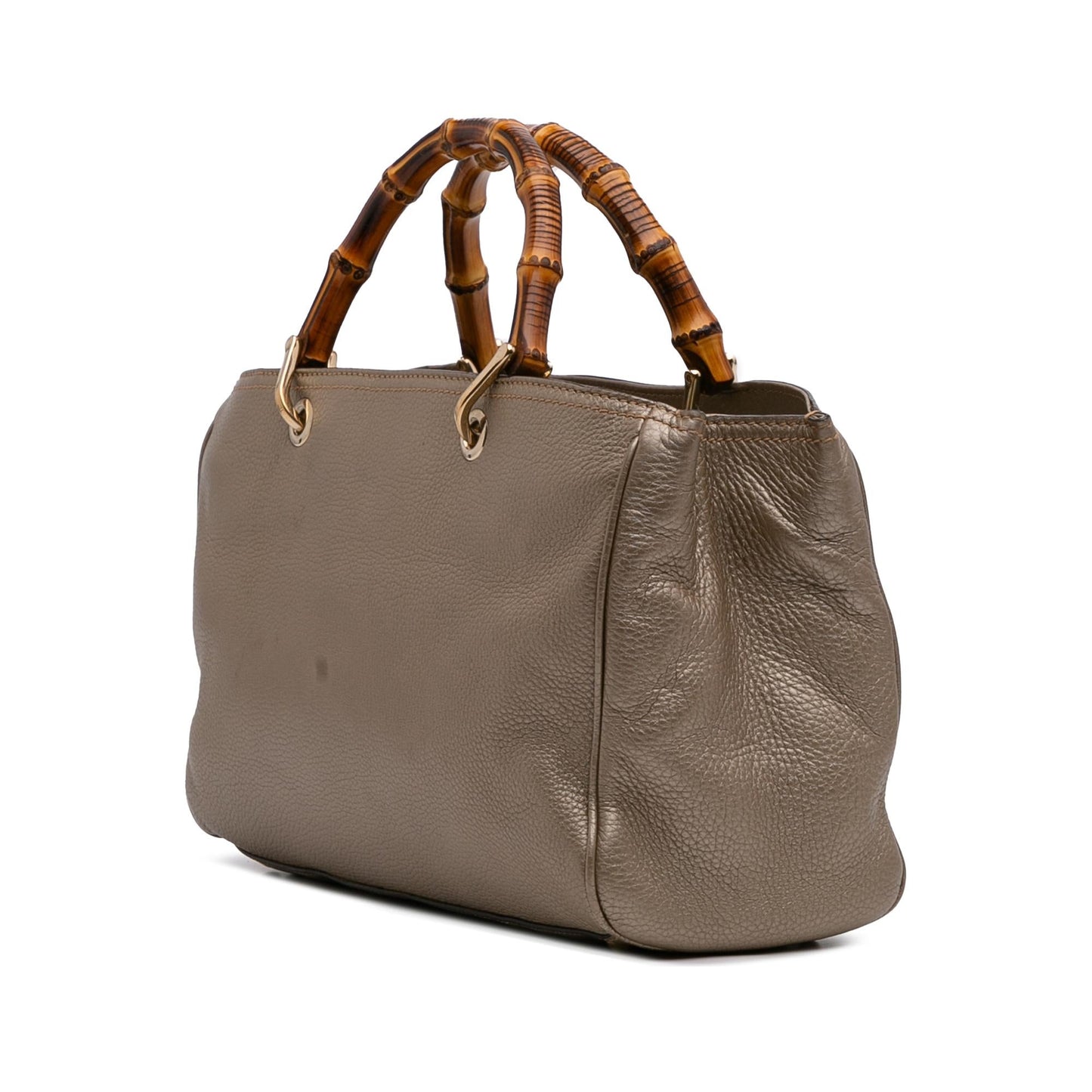 Gucci Bamboo Shopper Calf Calfskin Gold Medium Satchel Bag Satchel 24