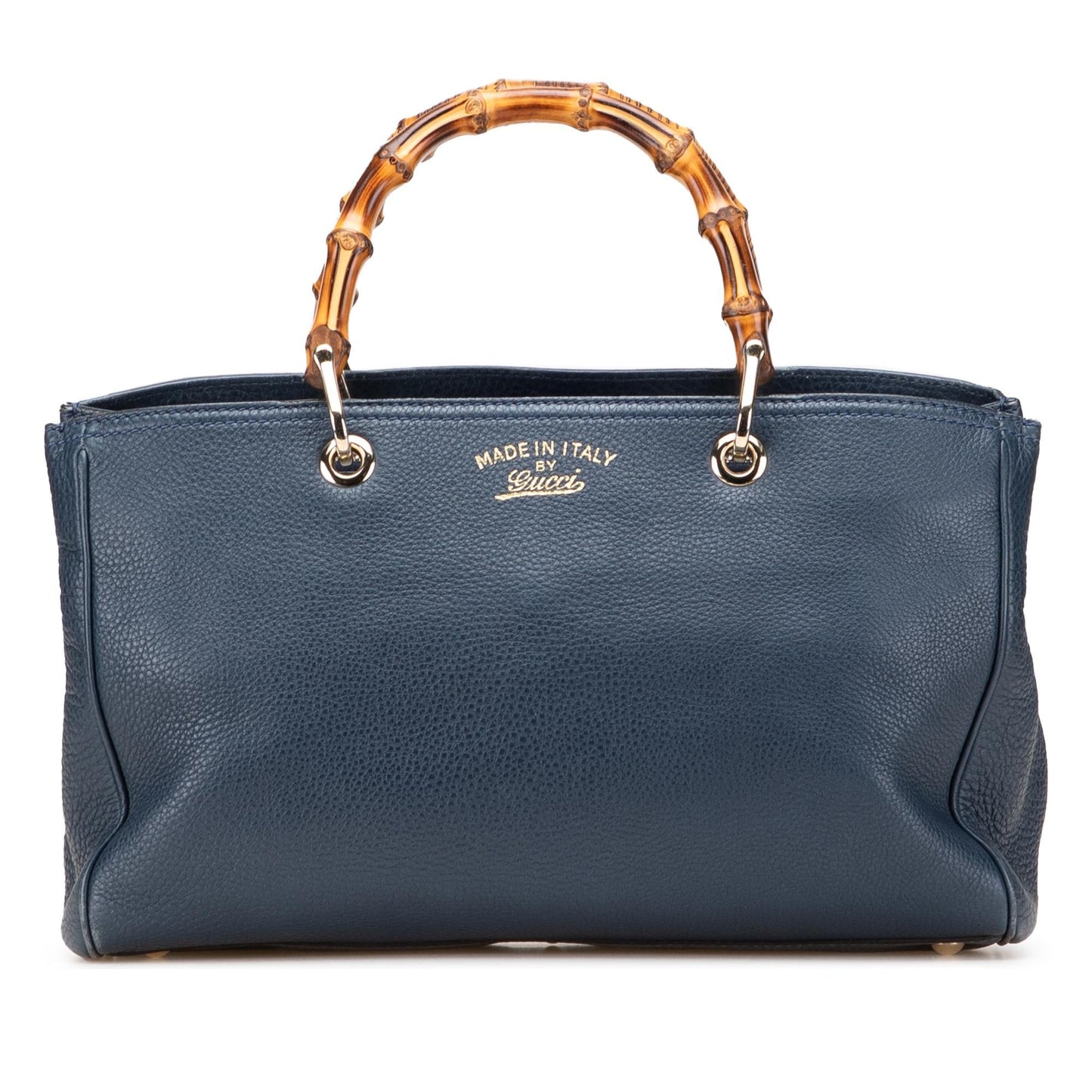 Gucci Bamboo Shopper Calf Calfskin Blue Medium Satchel Bag Satchel 31