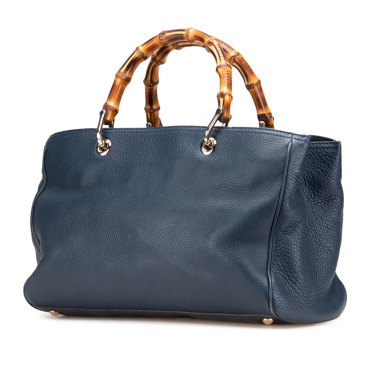 Gucci Bamboo Shopper Calf Calfskin Blue Medium Satchel Bag Satchel 31