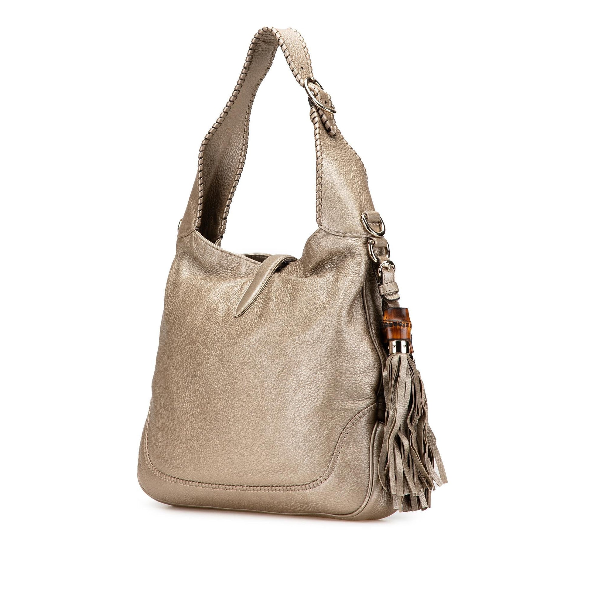 Gucci New Jackie Calf Calfskin Gold Medium Satchel Bag